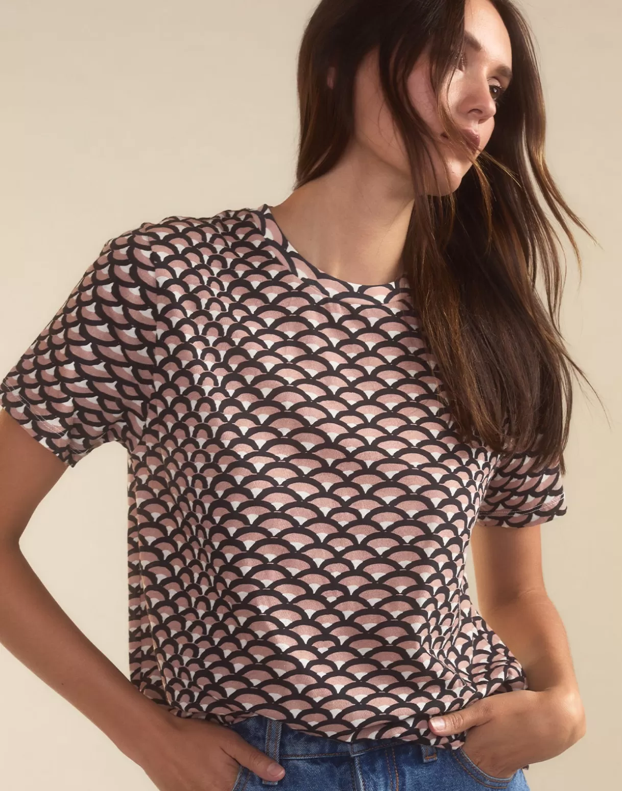 Tops-Cynthia Rowley Fanfare Tee BLKCML
