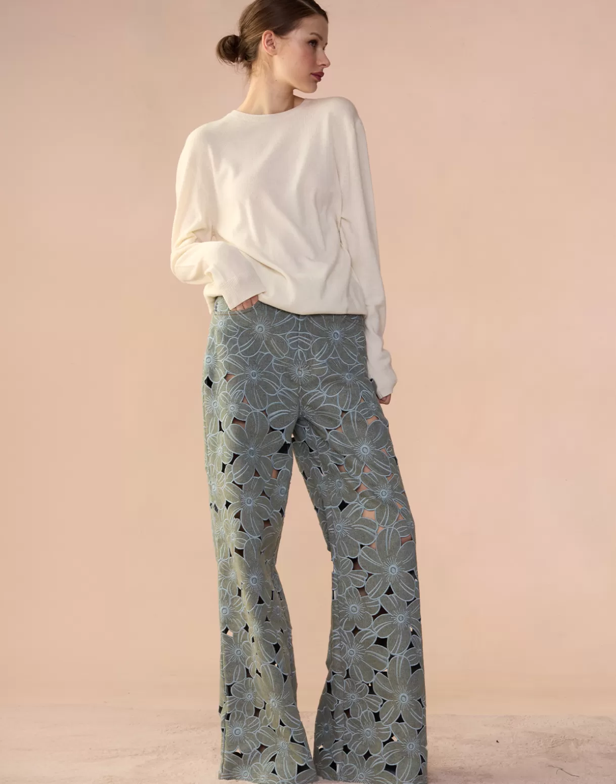 Bottoms-Cynthia Rowley Flora Cutout Jeans LGHWSH