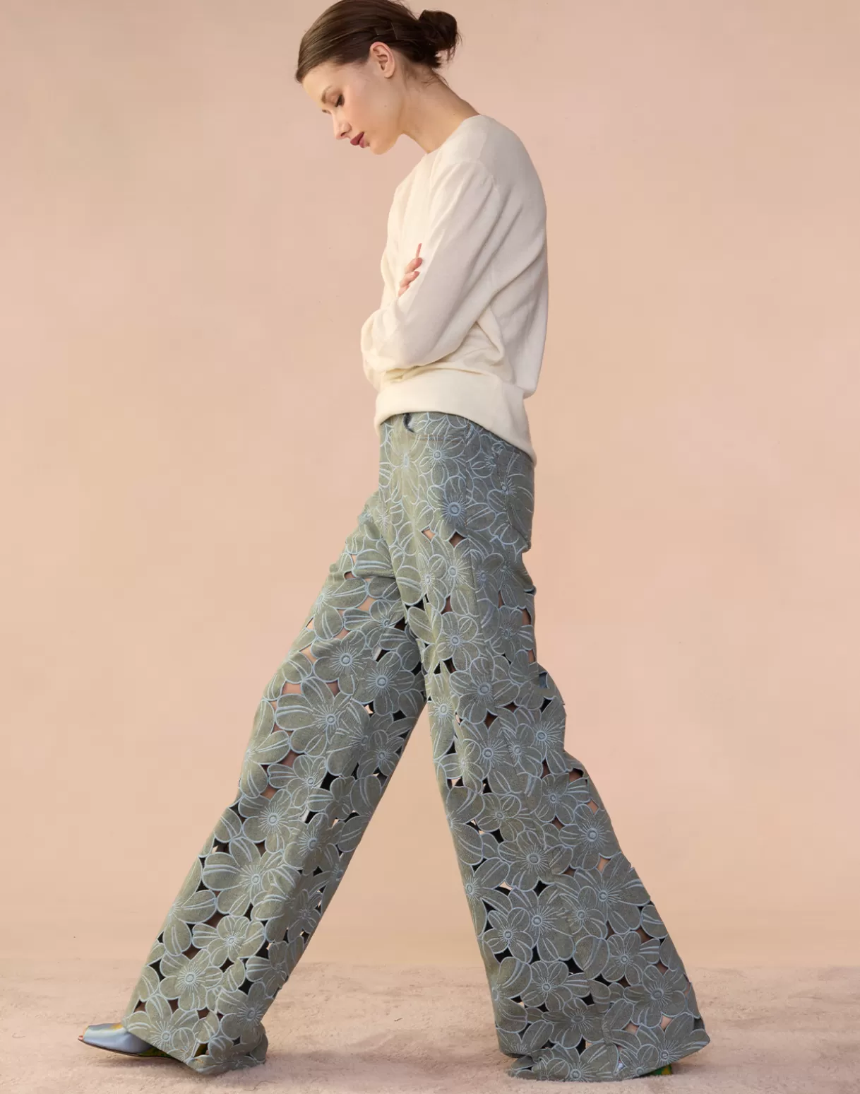 Bottoms-Cynthia Rowley Flora Cutout Jeans LGHWSH