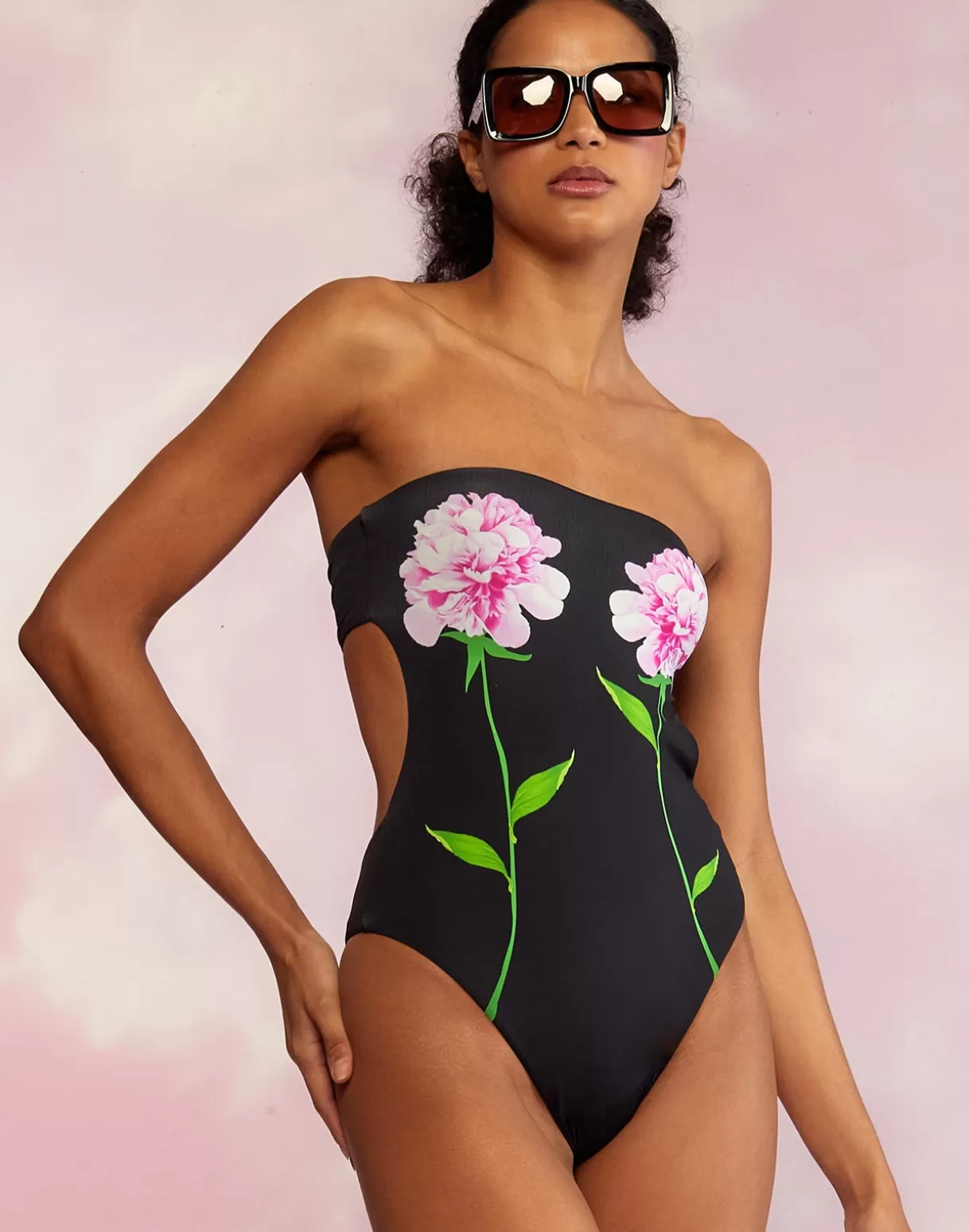 Surf & Swim-Cynthia Rowley Freya Strapless Swimsuit BLACK