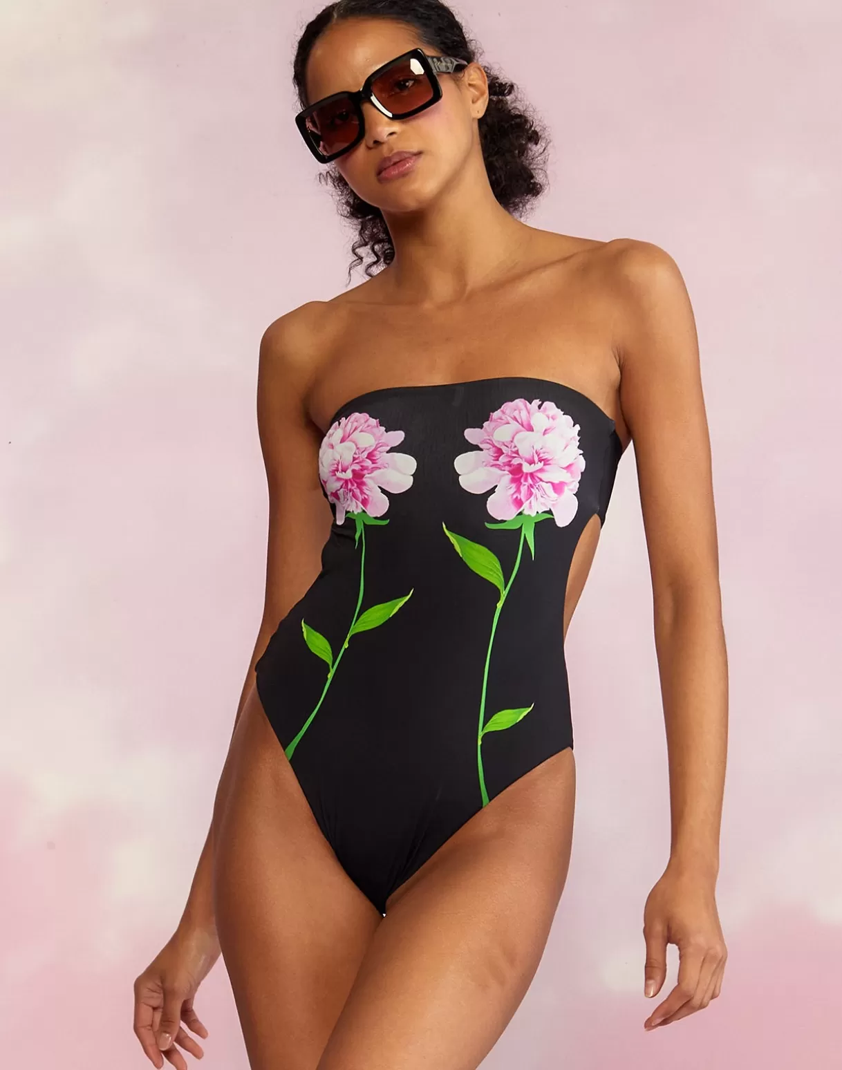 Surf & Swim-Cynthia Rowley Freya Strapless Swimsuit BLACK