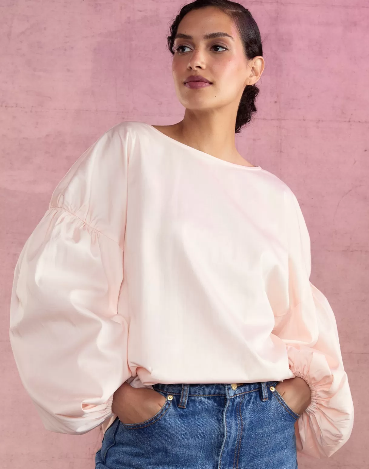 Tops-Cynthia Rowley Geneva Cotton Blouse PINK