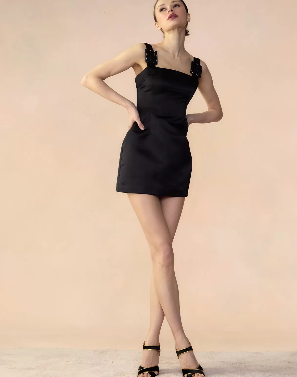 Dresses-Cynthia Rowley Gigi Satin Dress BLACK
