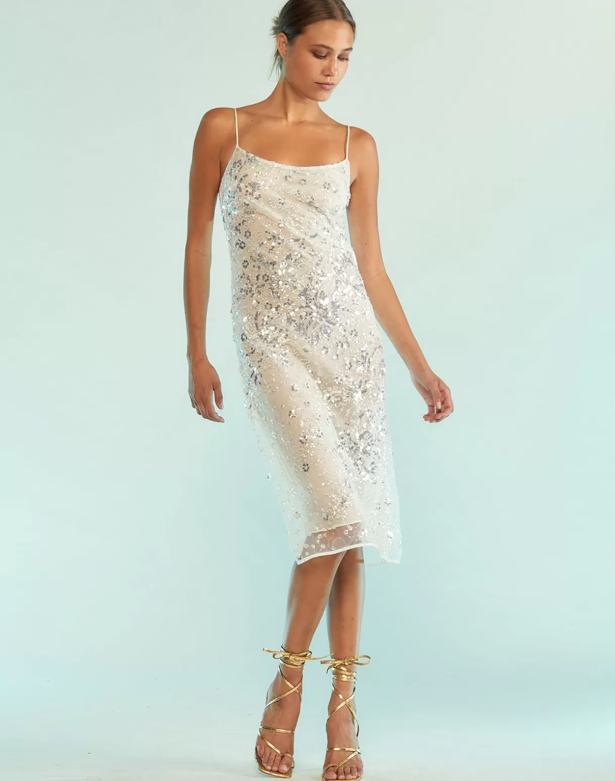 Dresses-Cynthia Rowley Gisele Beaded Dress White