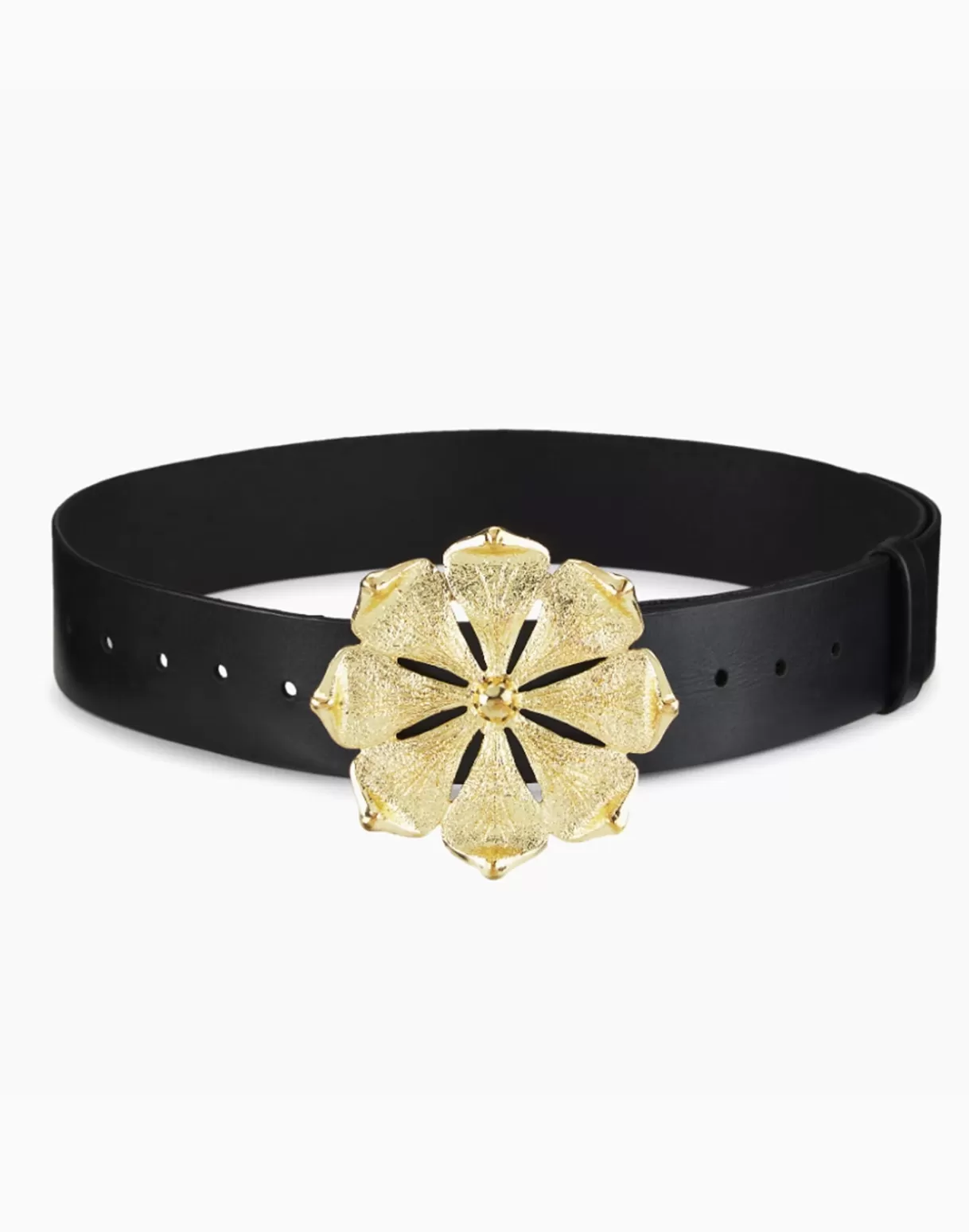 Accessories | Accessories-Cynthia Rowley Gold Flower Buckle Belt BLACK