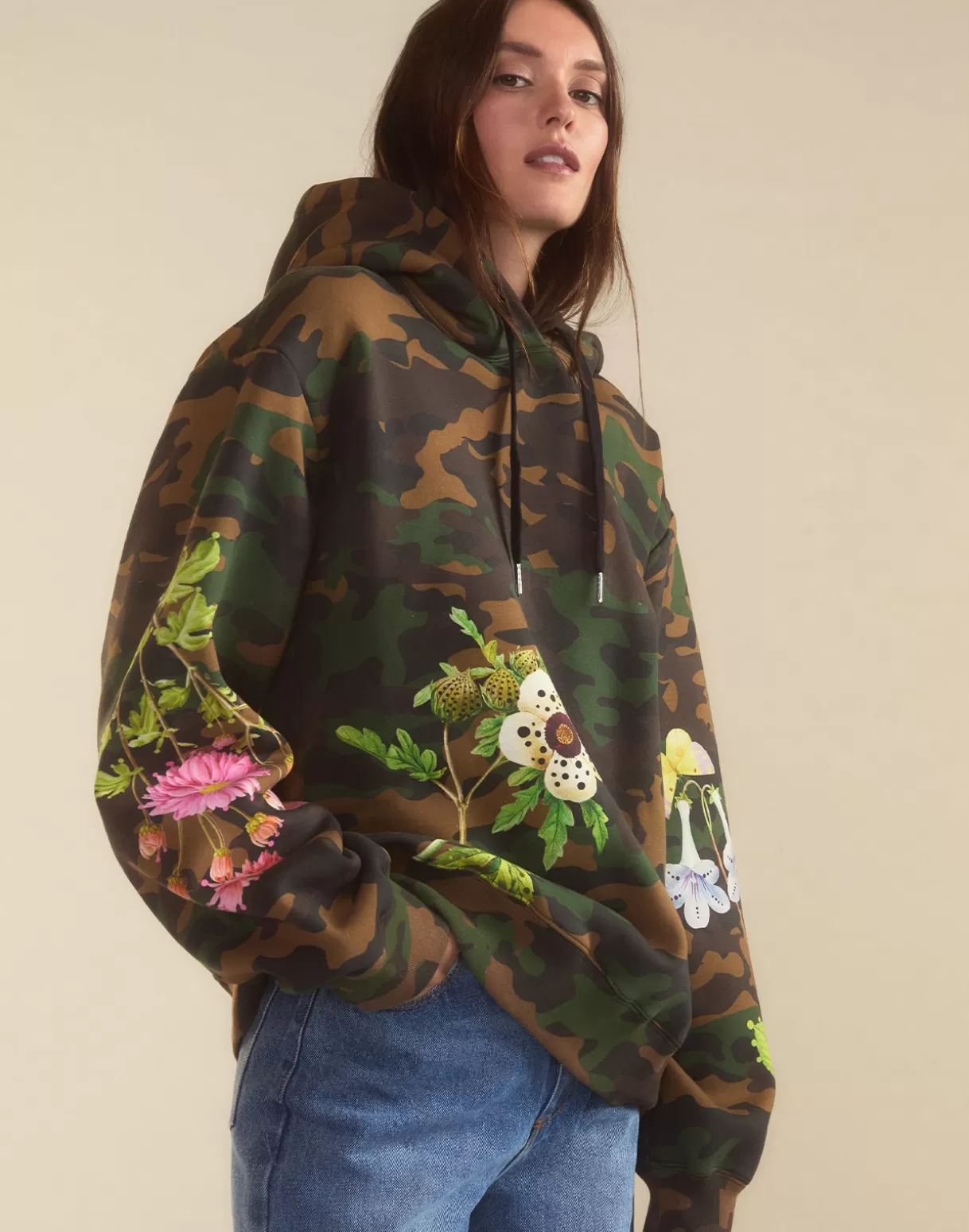 Tops-Cynthia Rowley In Plain Sight Hoodie GRNCAM
