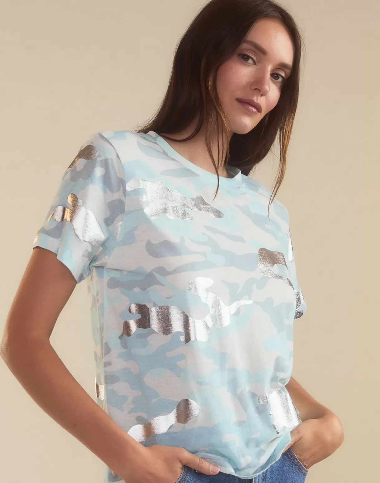 Tops-Cynthia Rowley In Plain Sight Tee BLUCMO