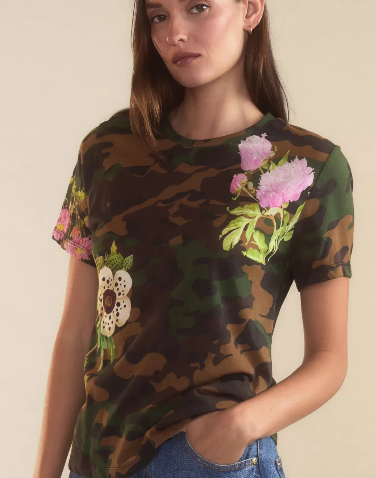 Tops-Cynthia Rowley In Plain Sight Tee GRNCAM