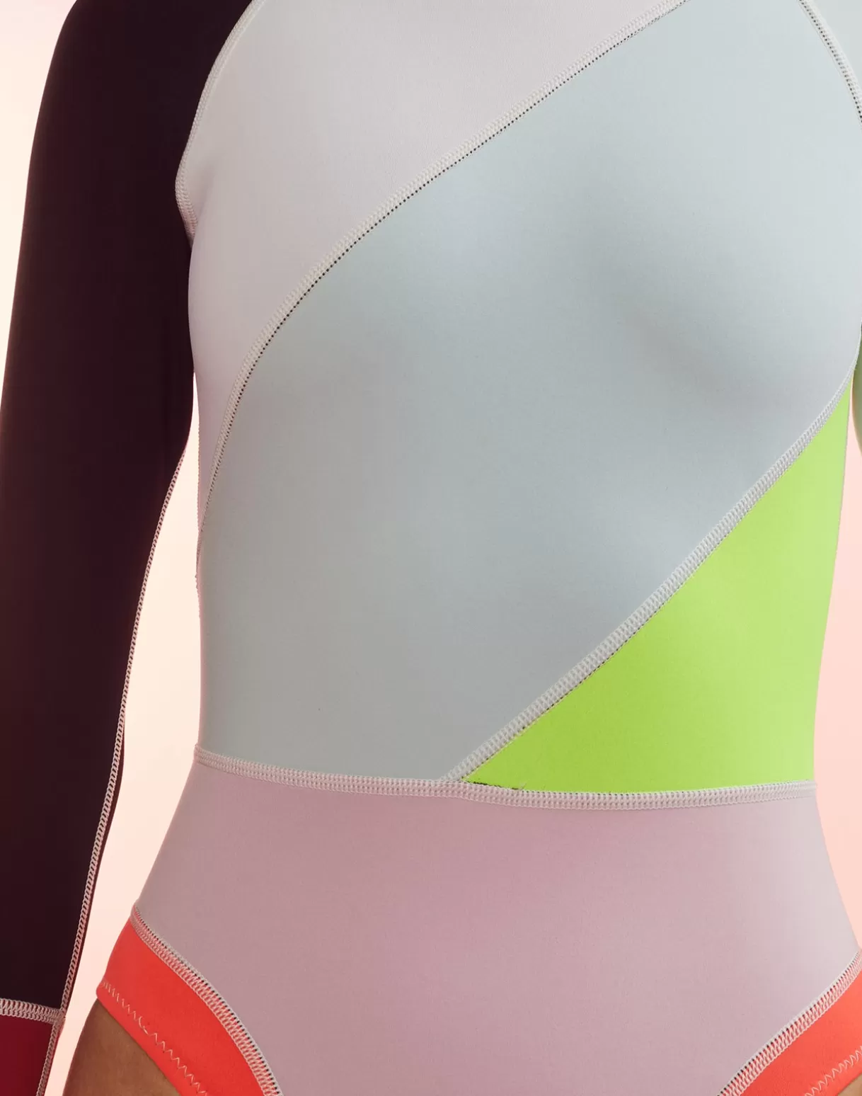 Surf & Swim-Cynthia Rowley Janet Colorblock High Cut Wetsuit BLPKM