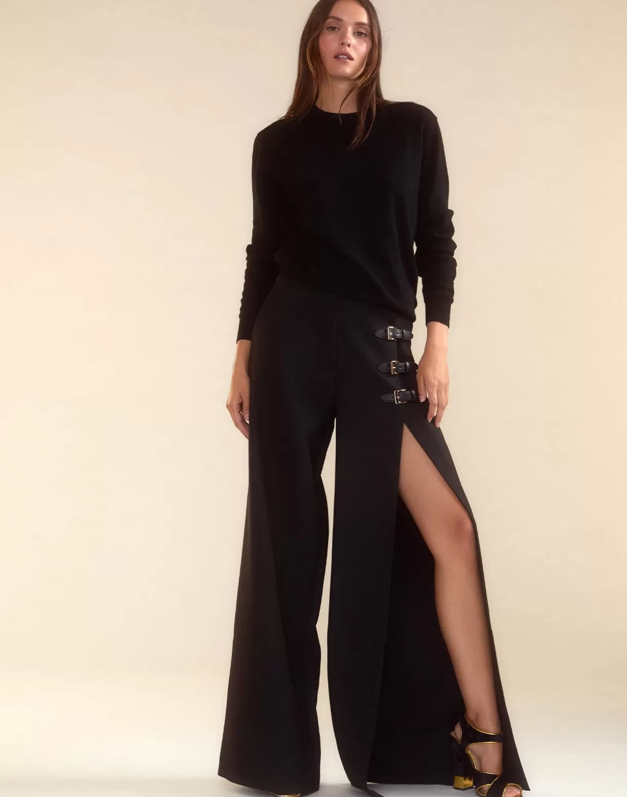 Bottoms-Cynthia Rowley Keir Kilt Pant BLACK