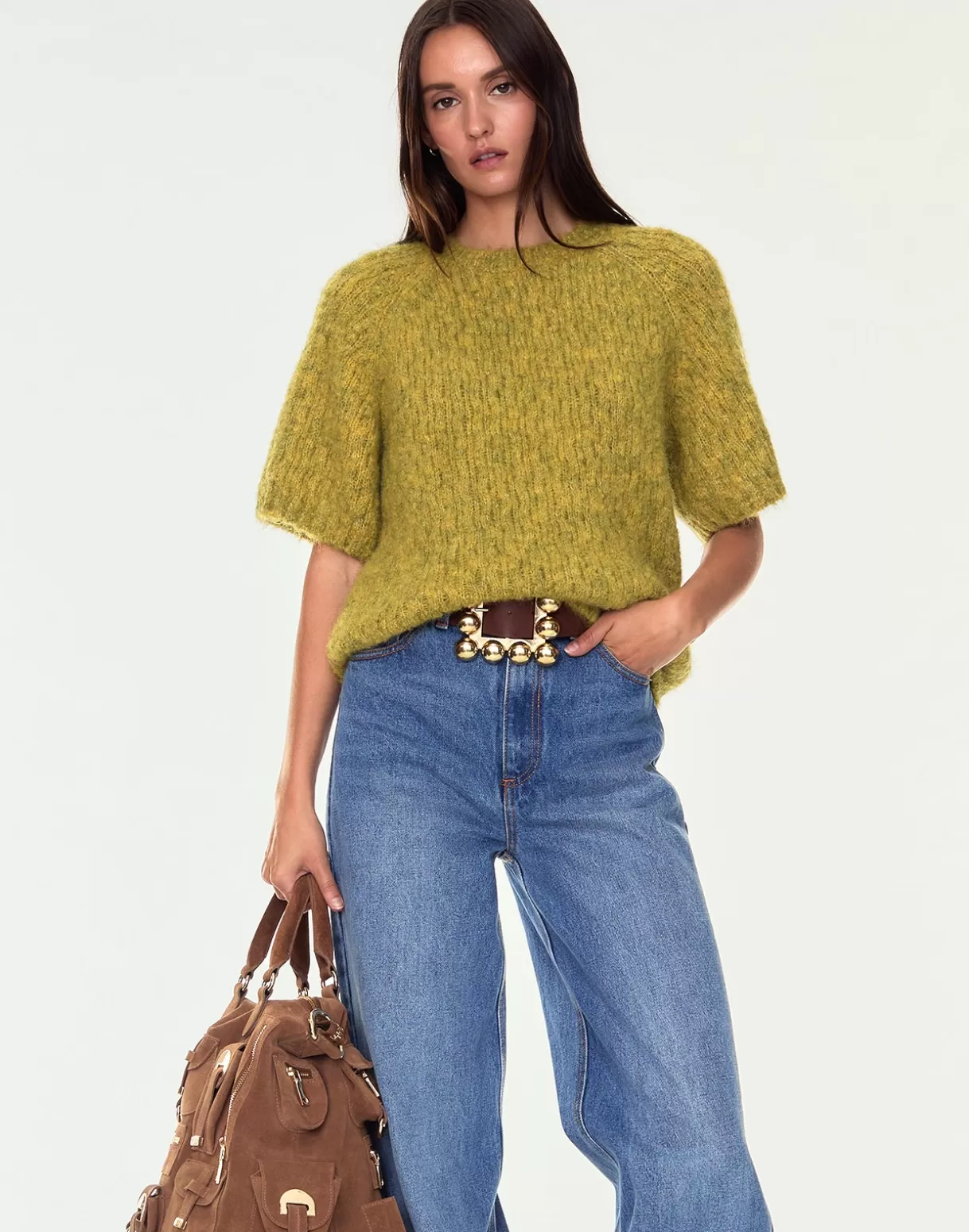 Tops-Cynthia Rowley Kendal Knit Sweater GREEN