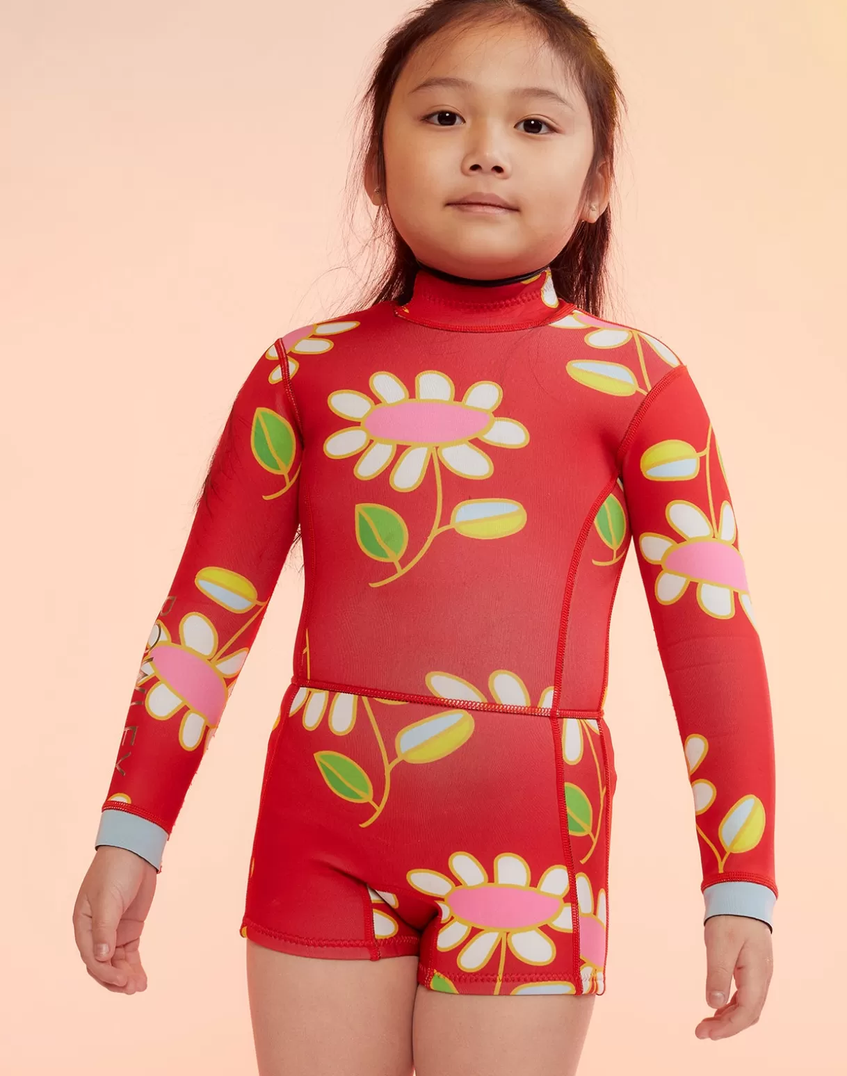 Surf & Swim-Cynthia Rowley Kids Floral Wetsuit Red