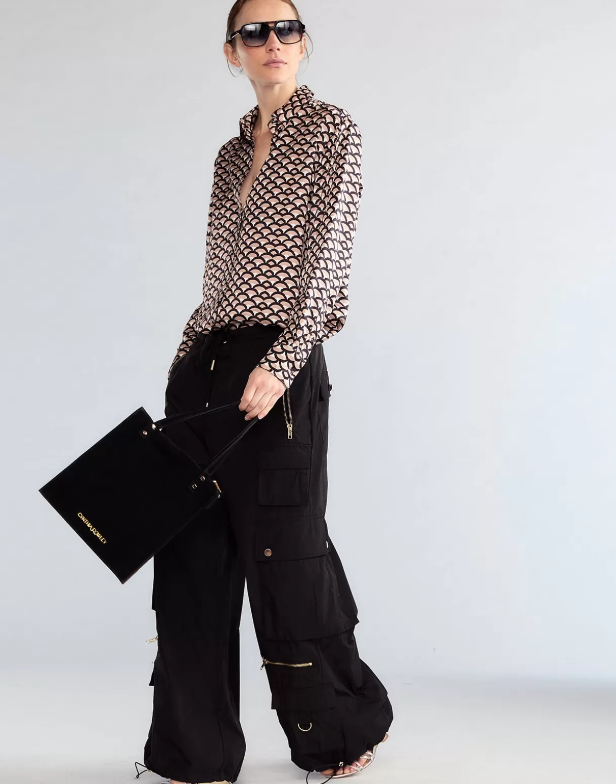 Bottoms-Cynthia Rowley Kim Cargo Pant BLACK