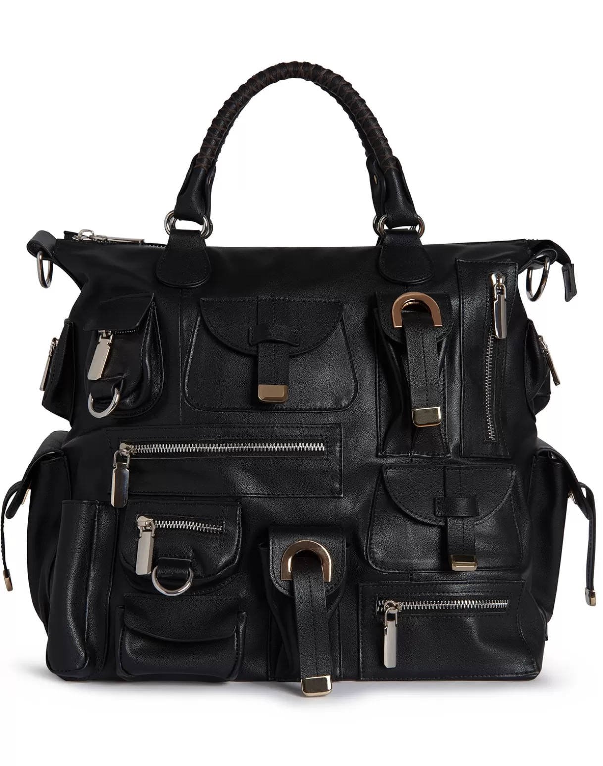 Accessories | Accessories-Cynthia Rowley Leather Cargo Pocket Bag BLACK