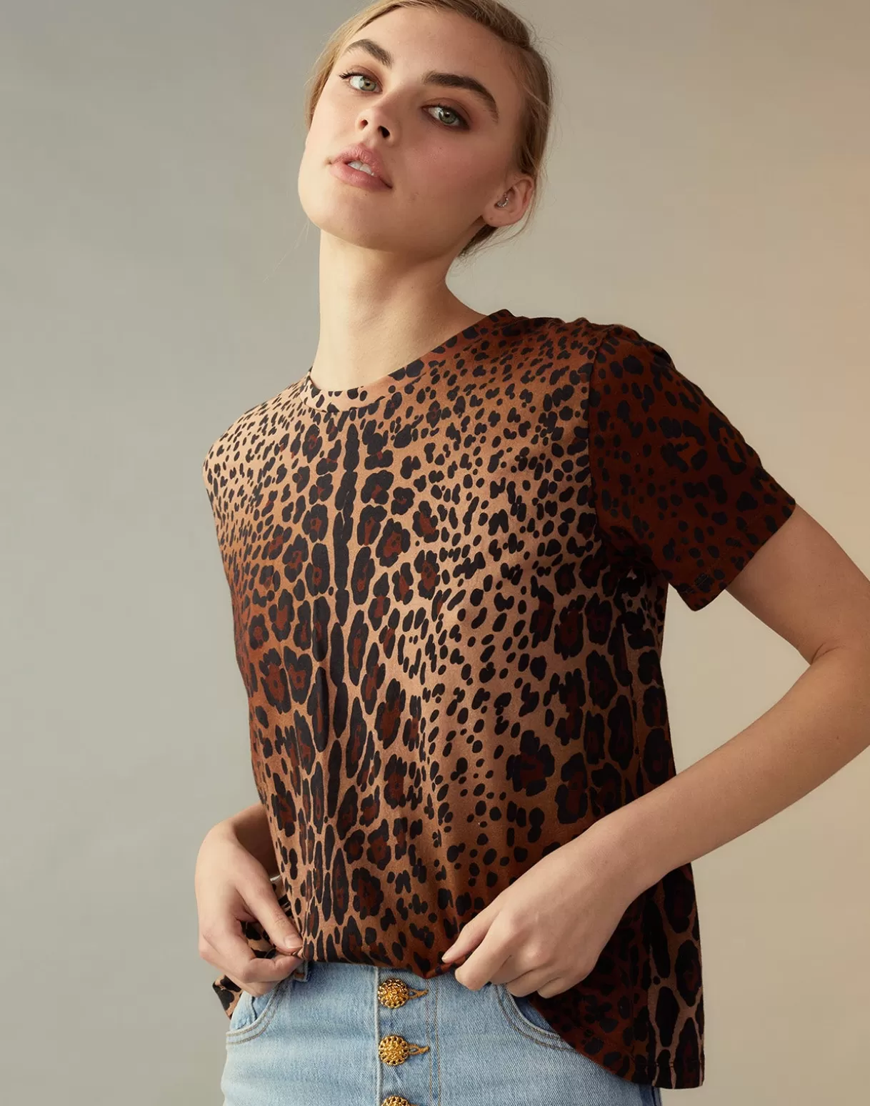 Tops-Cynthia Rowley Leopard Tee LEOPD