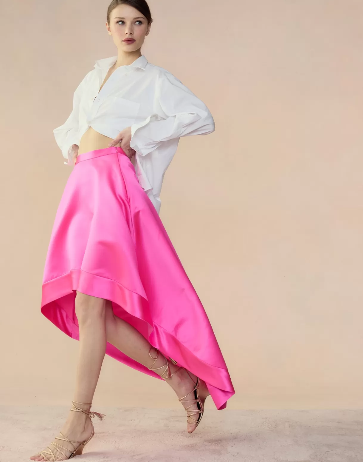 Bottoms-Cynthia Rowley Livia Satin Skirt HTPNK