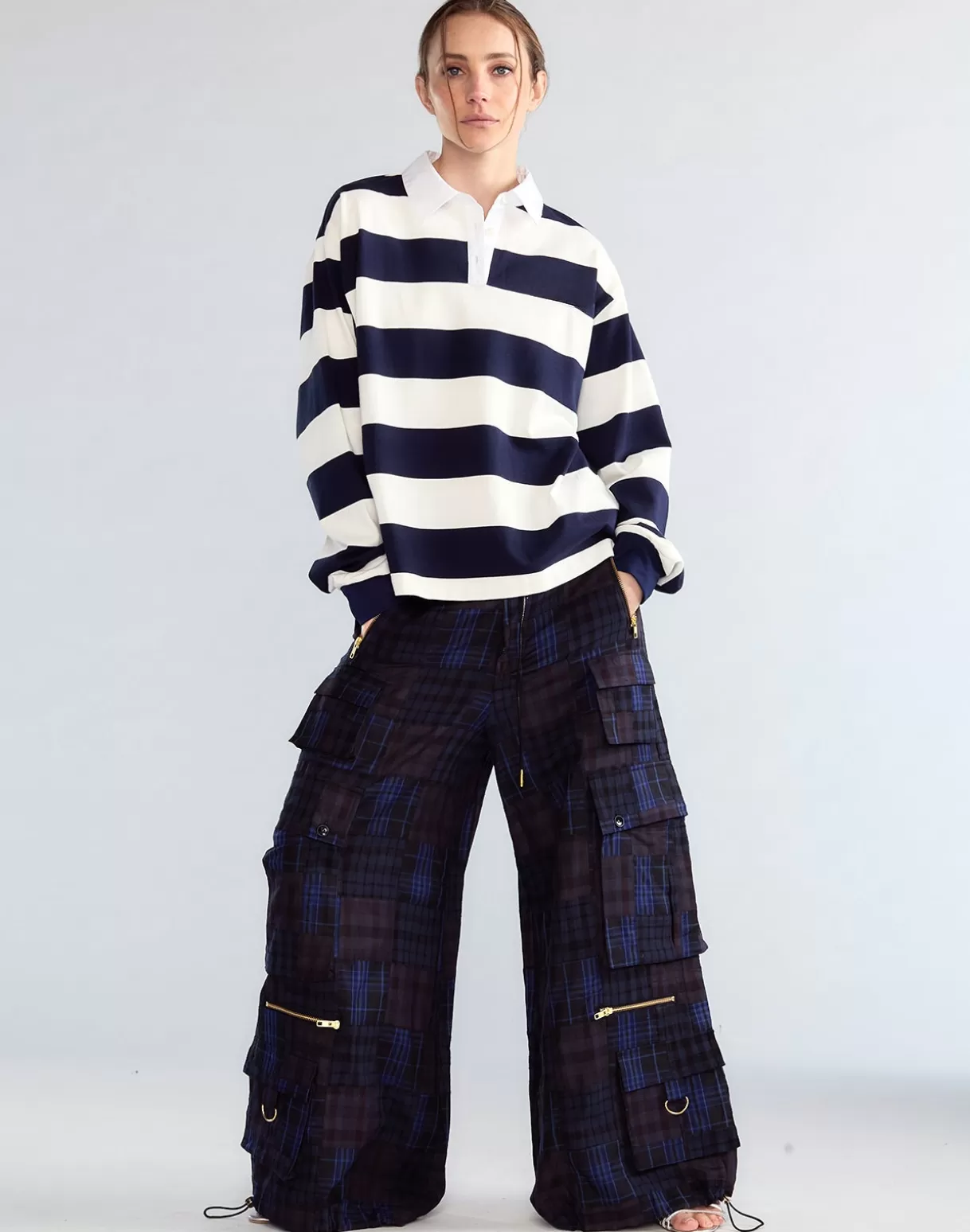 Bottoms-Cynthia Rowley Madrid Madras Cargo Pants NVMT