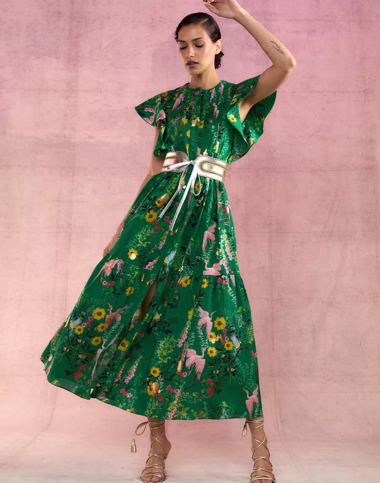 Dresses-Cynthia Rowley Malta Kaftan GRNFL