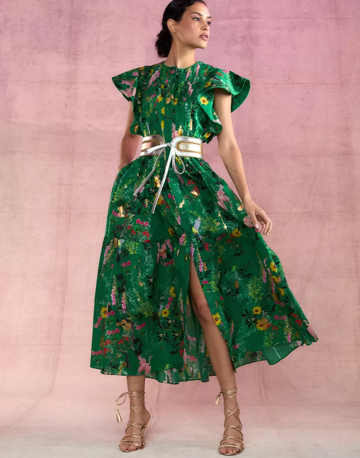 Dresses-Cynthia Rowley Malta Kaftan GRNFL