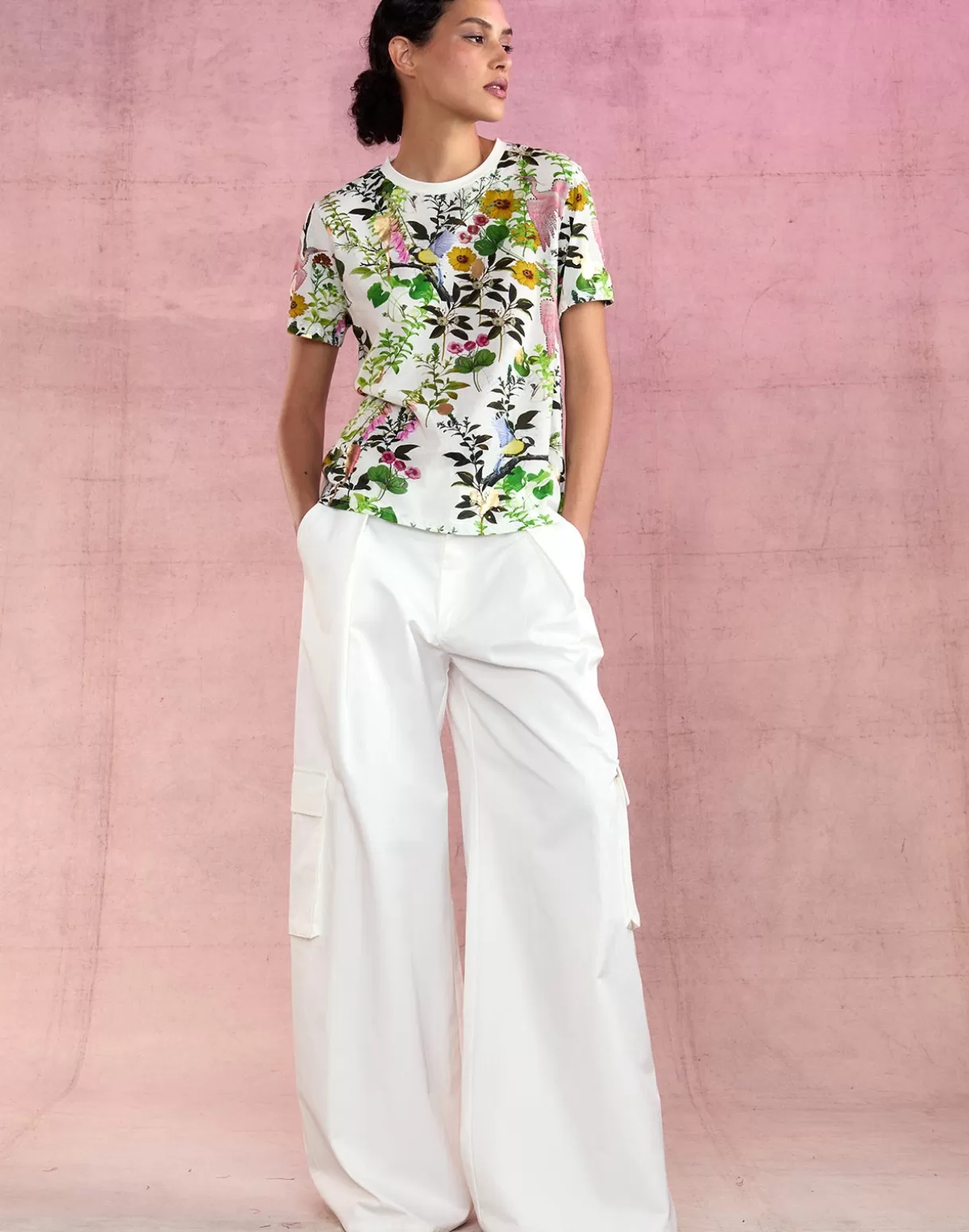 Bottoms-Cynthia Rowley Marbella Cotton Cargo Pant White