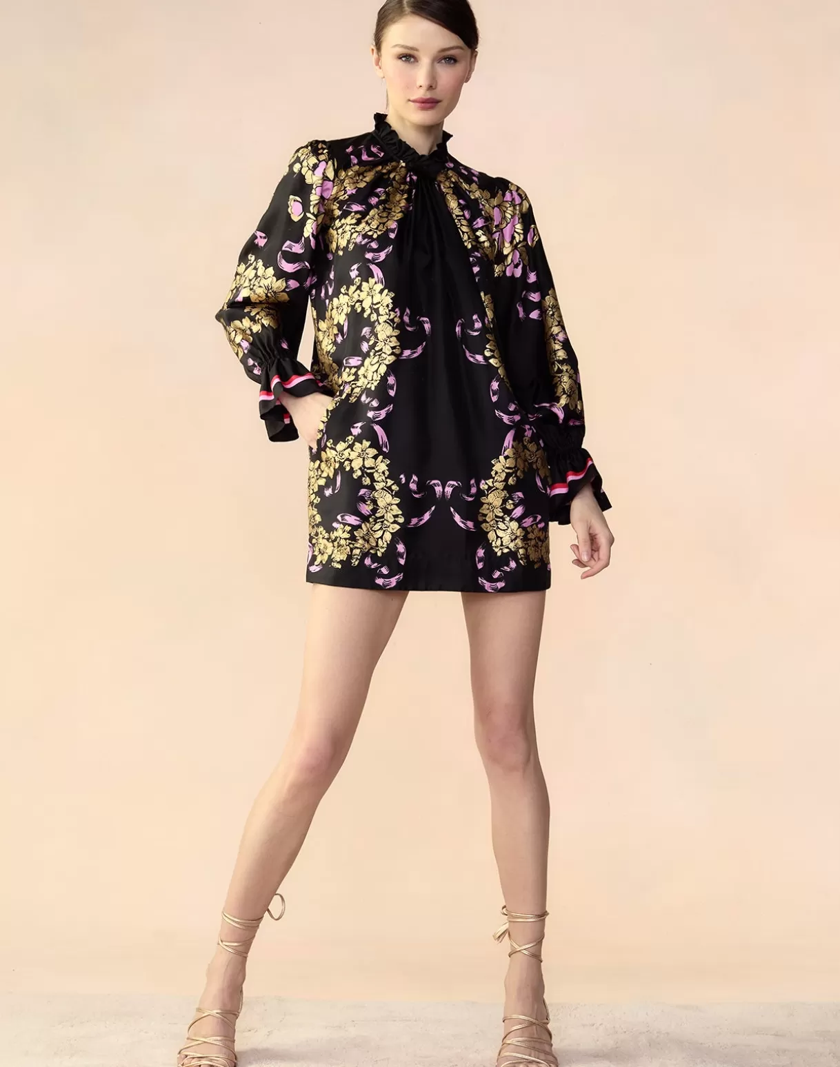 Dresses-Cynthia Rowley Marseille Shift Dress BLKGD