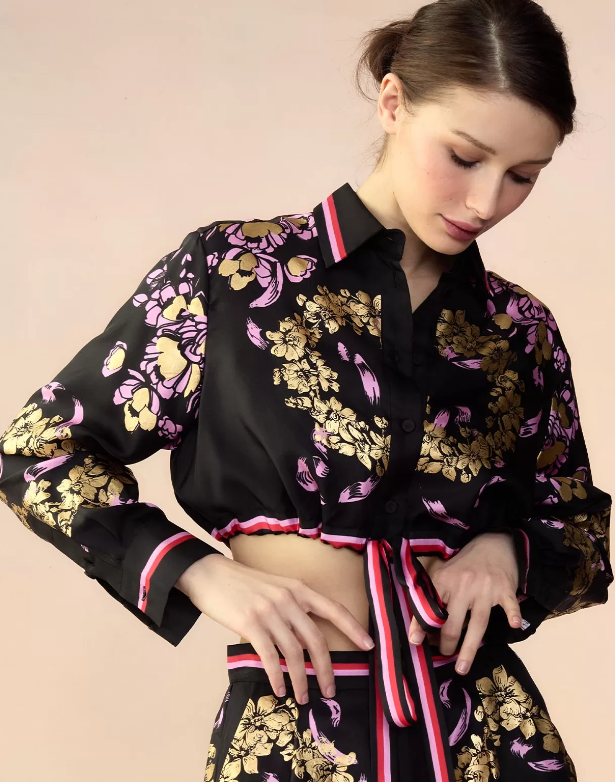 Tops-Cynthia Rowley Marseille Shirt BLKGD