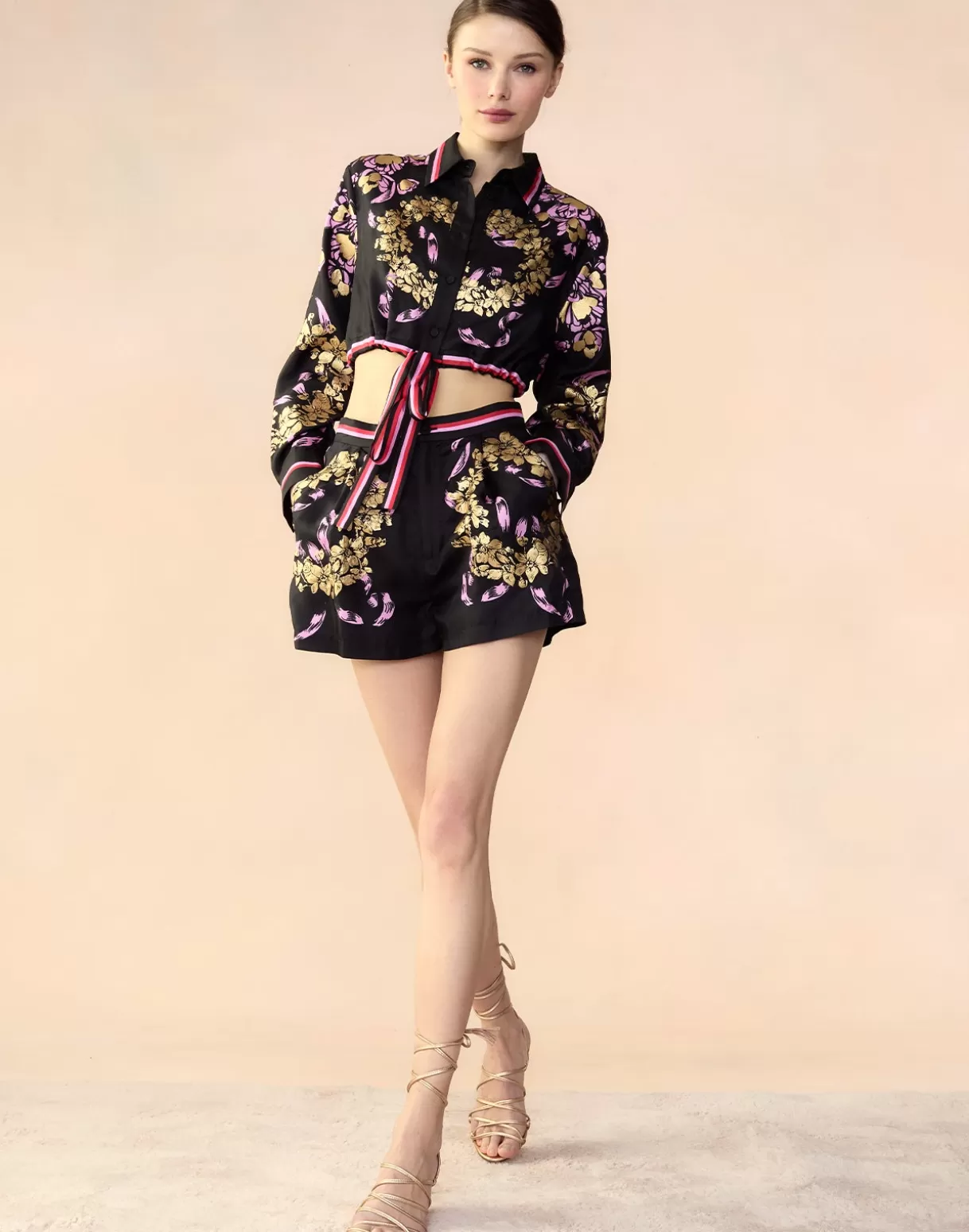 Bottoms-Cynthia Rowley Marseille Shorts BLKGD
