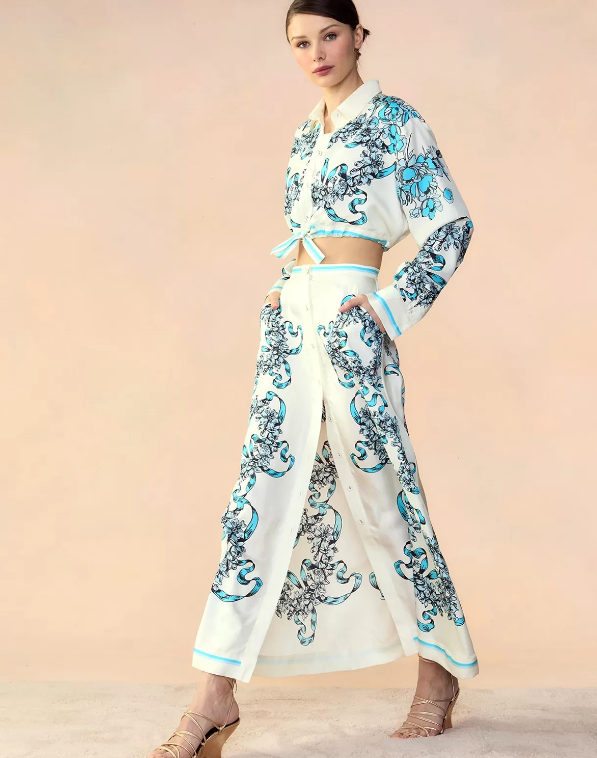 Bottoms-Cynthia Rowley Marseille Skirt WTBLU