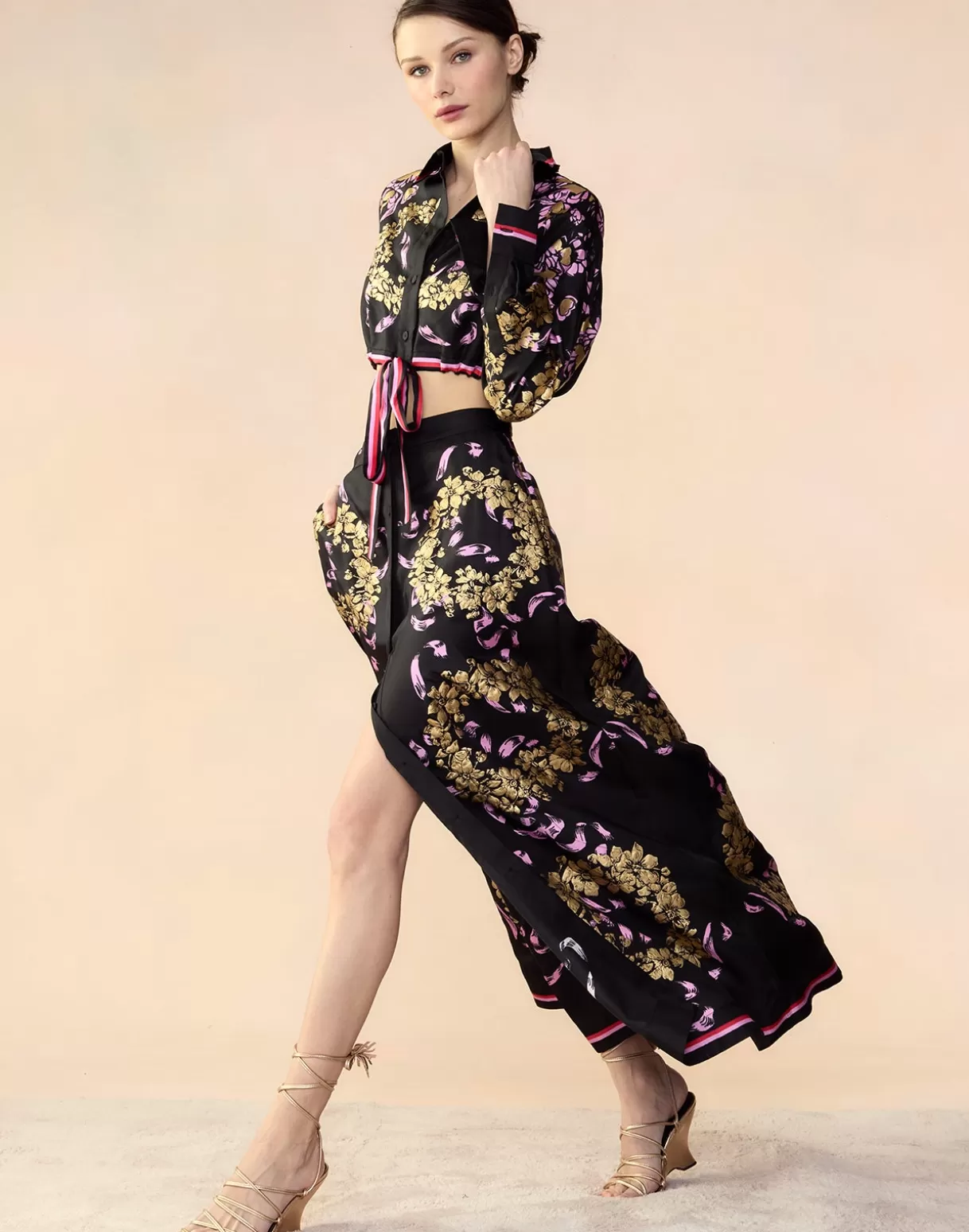 Bottoms-Cynthia Rowley Marseille Skirt BLKGD