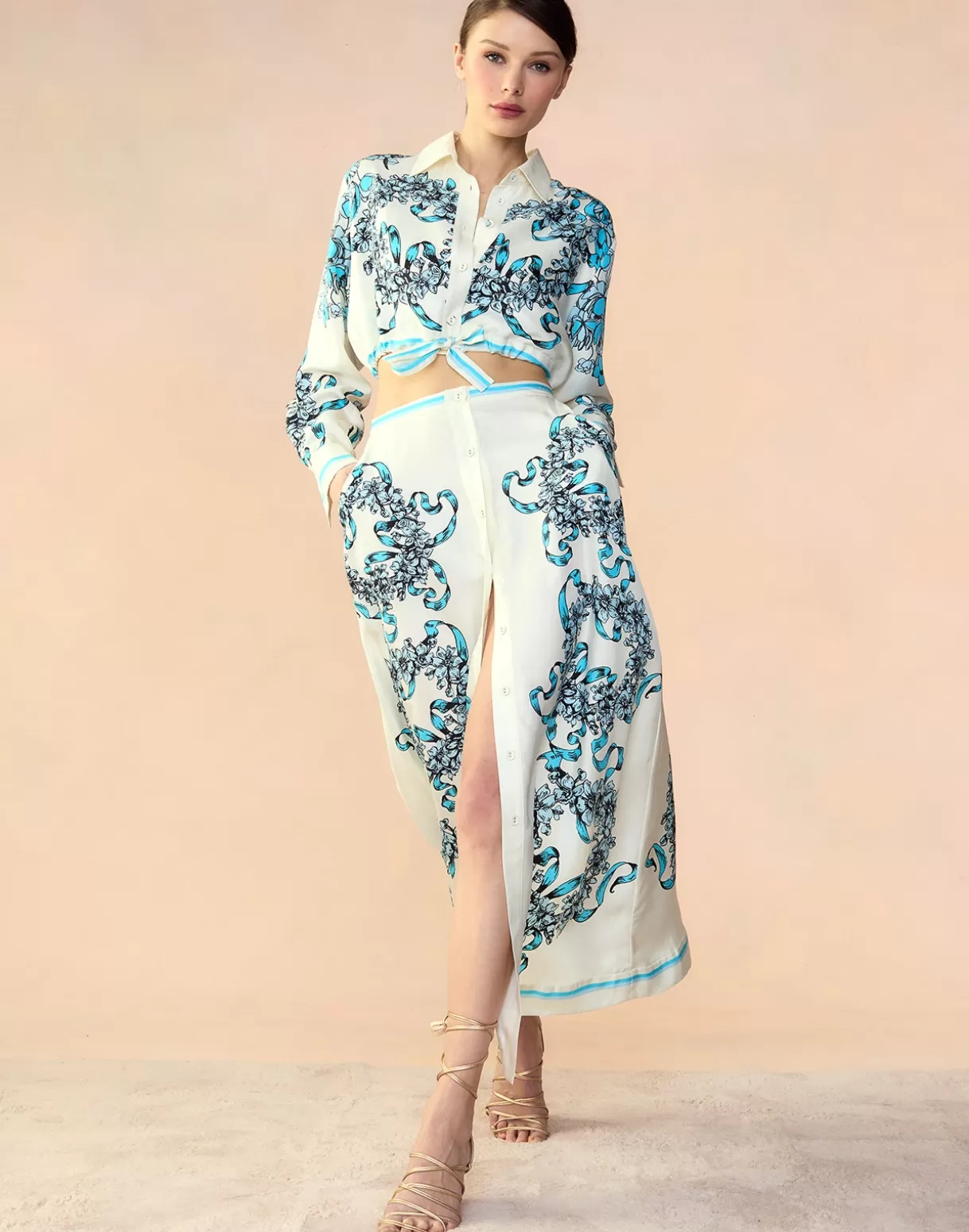 Bottoms-Cynthia Rowley Marseille Skirt WTBLU
