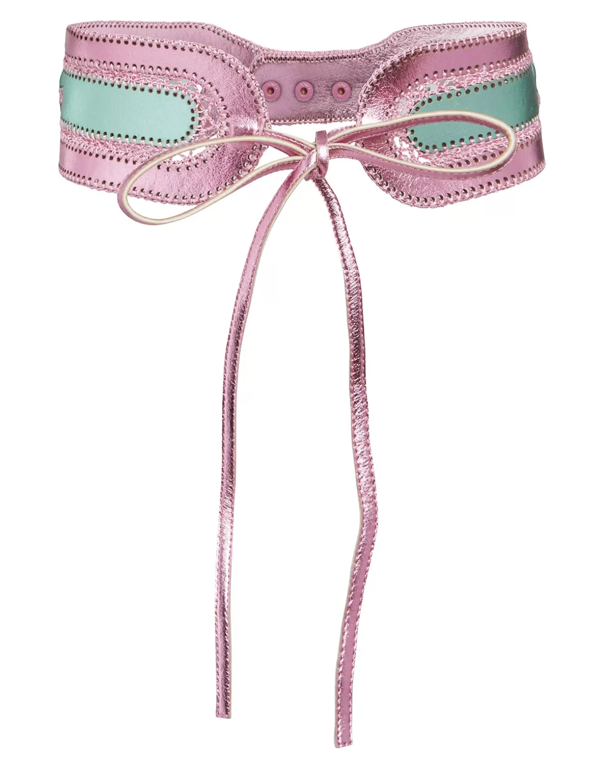 Accessories | Accessories-Cynthia Rowley Metallic Vegan Leather Belt GRNPK