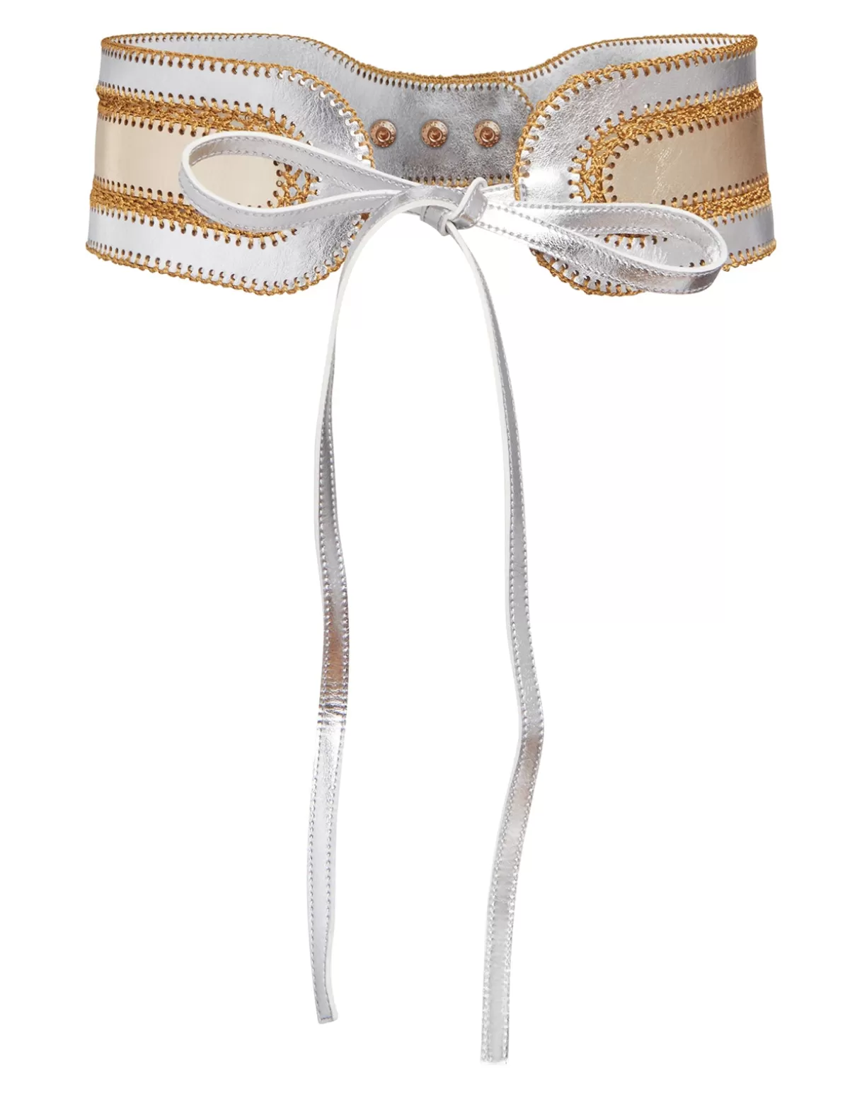 Accessories | Accessories-Cynthia Rowley Metallic Vegan Leather Belt GLDSV
