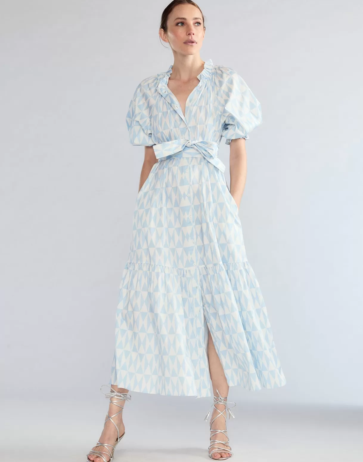 Dresses-Cynthia Rowley Montauk Cotton Dress BLUWHT