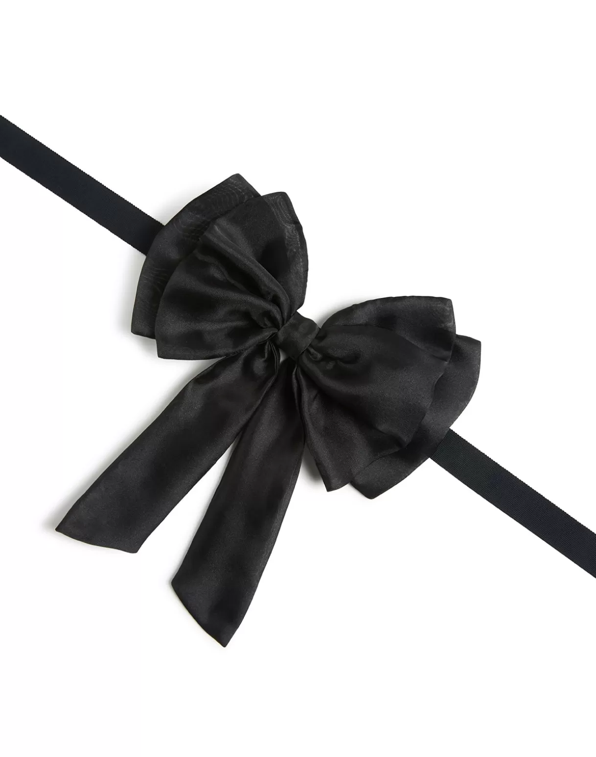 Accessories | Accessories-Cynthia Rowley Organza Bow Ribbon Tie BLACK