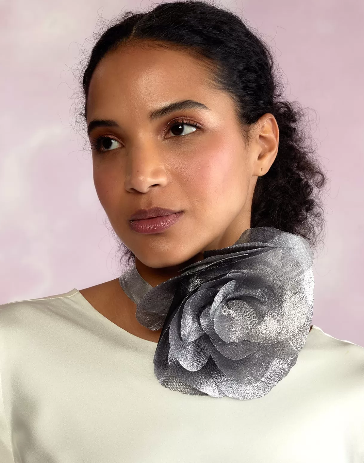 Accessories | Accessories-Cynthia Rowley Organza Flower Ties Silver