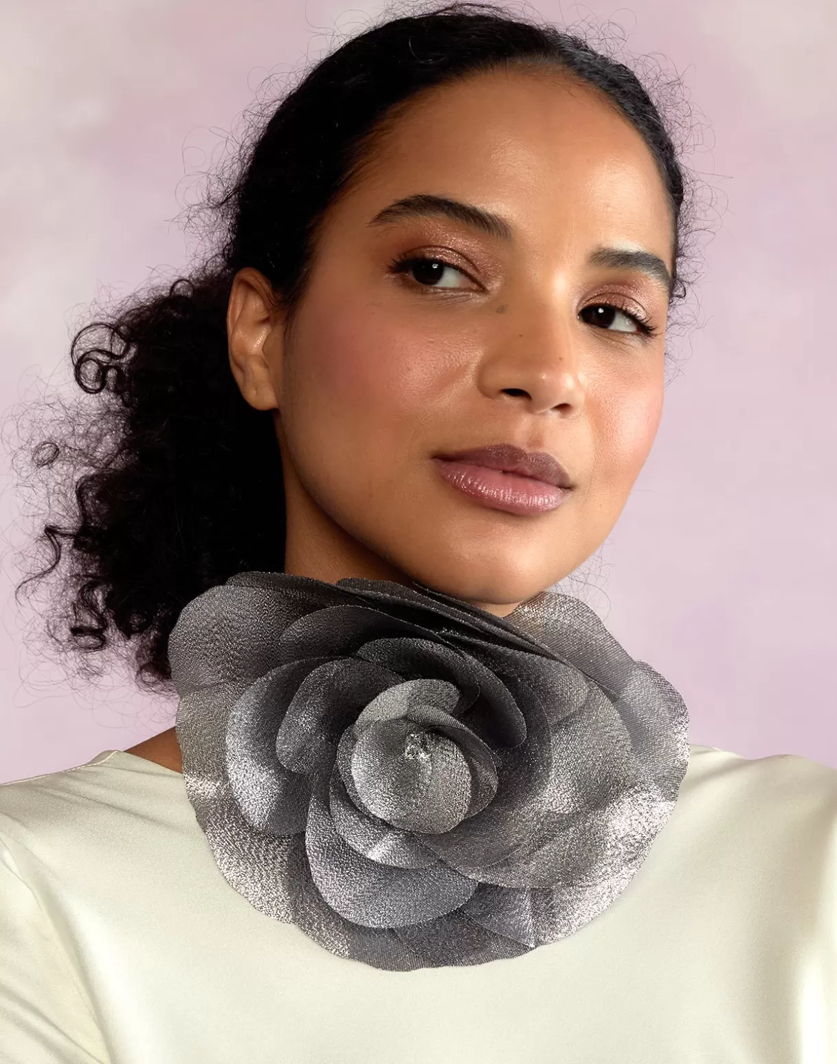 Accessories | Accessories-Cynthia Rowley Organza Flower Ties Silver