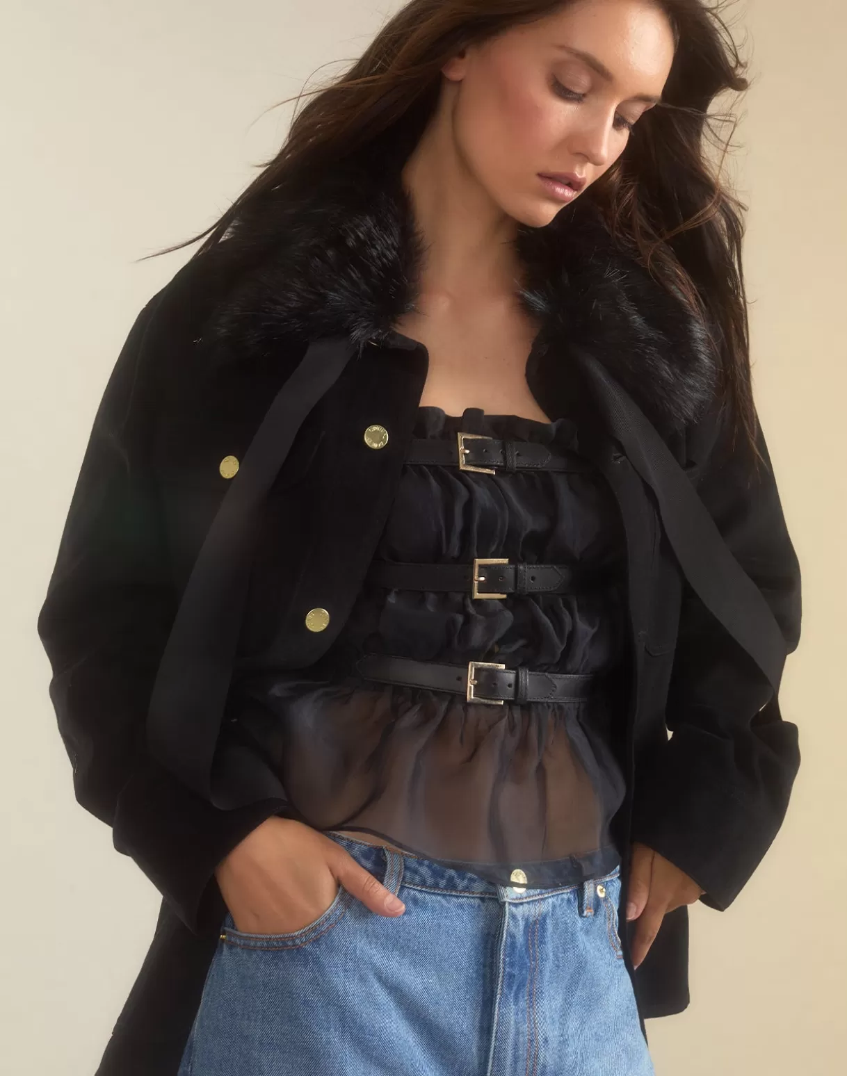 Jackets & Coats-Cynthia Rowley Outward Bound Field Jacket BLACK