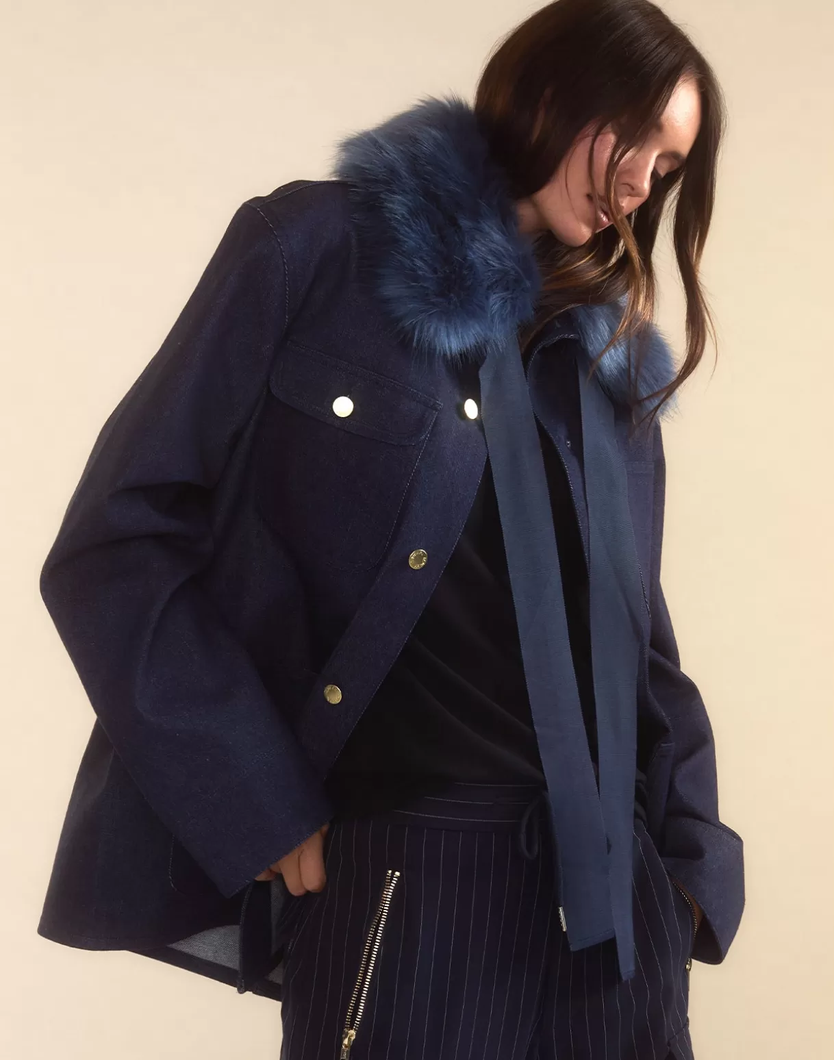 Jackets & Coats | Tops-Cynthia Rowley Outward Bound Field Jacket Denim
