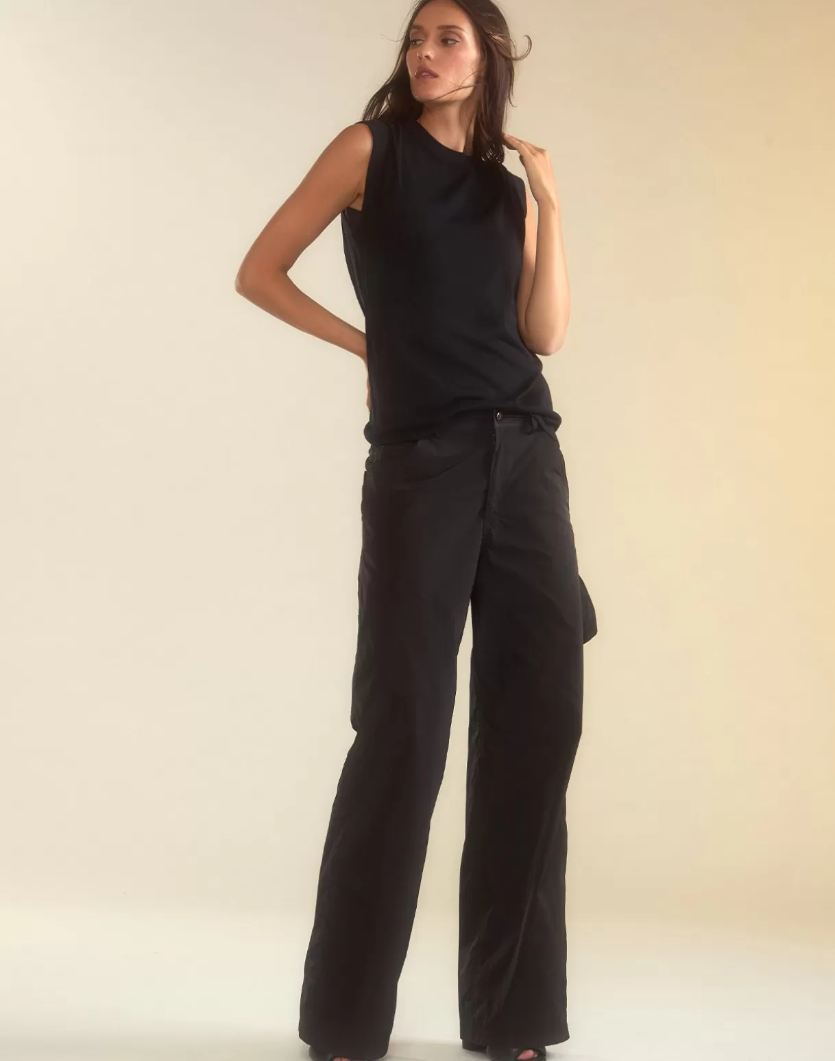 Bottoms-Cynthia Rowley Paige Painter Pant BLACK