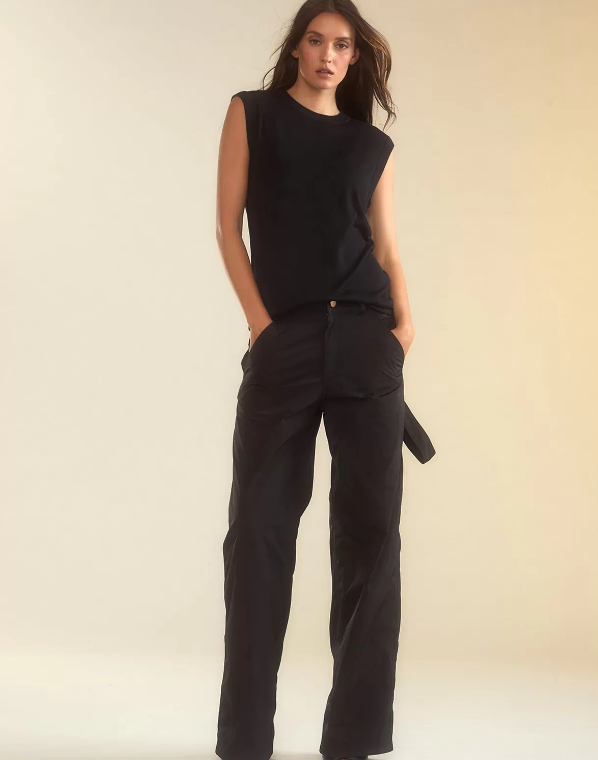 Bottoms-Cynthia Rowley Paige Painter Pant BLACK