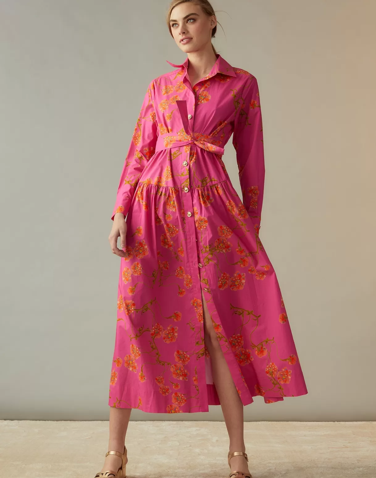 Dresses-Cynthia Rowley Perennial Shirt Dress PNKFL