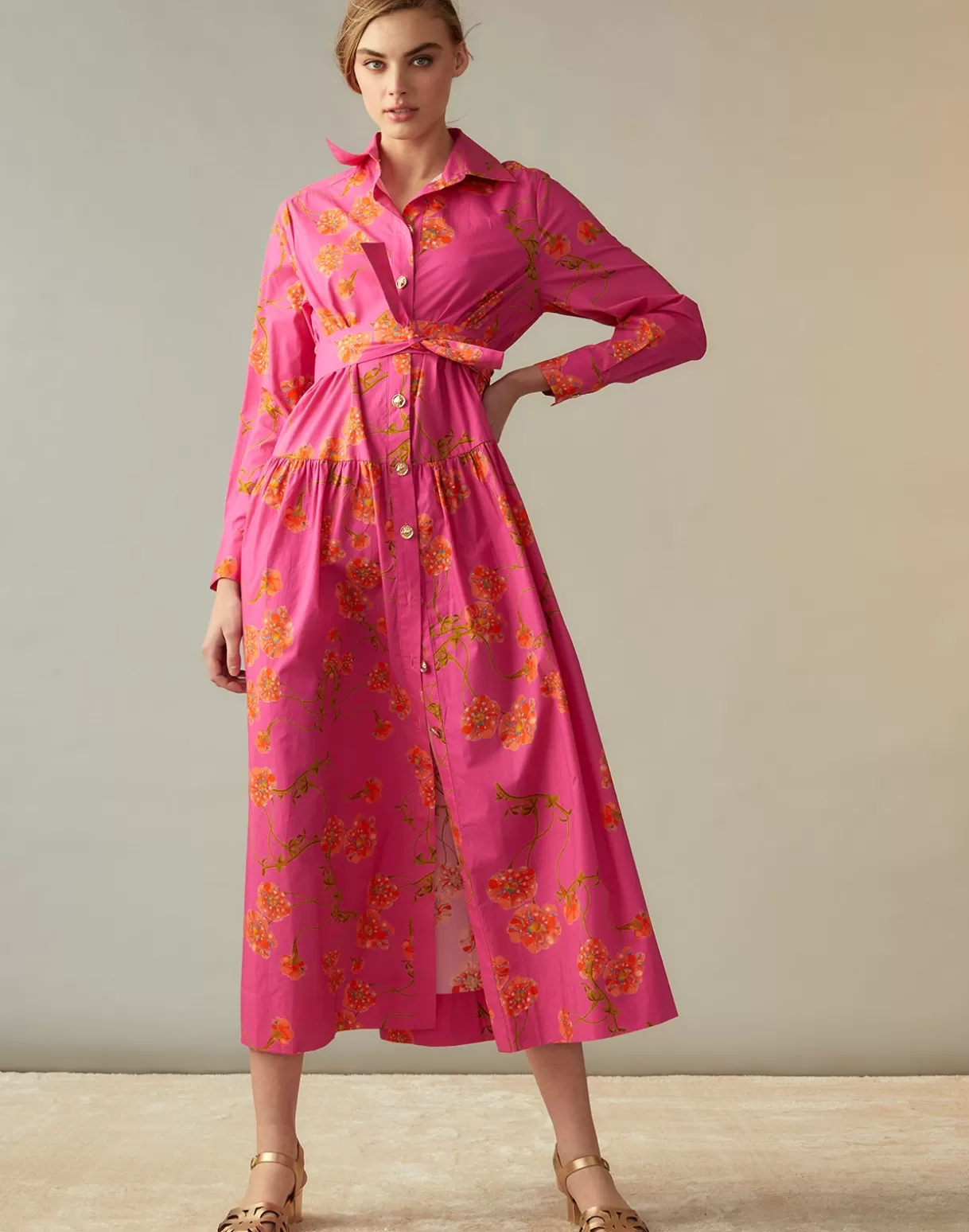 Dresses-Cynthia Rowley Perennial Shirt Dress PNKFL