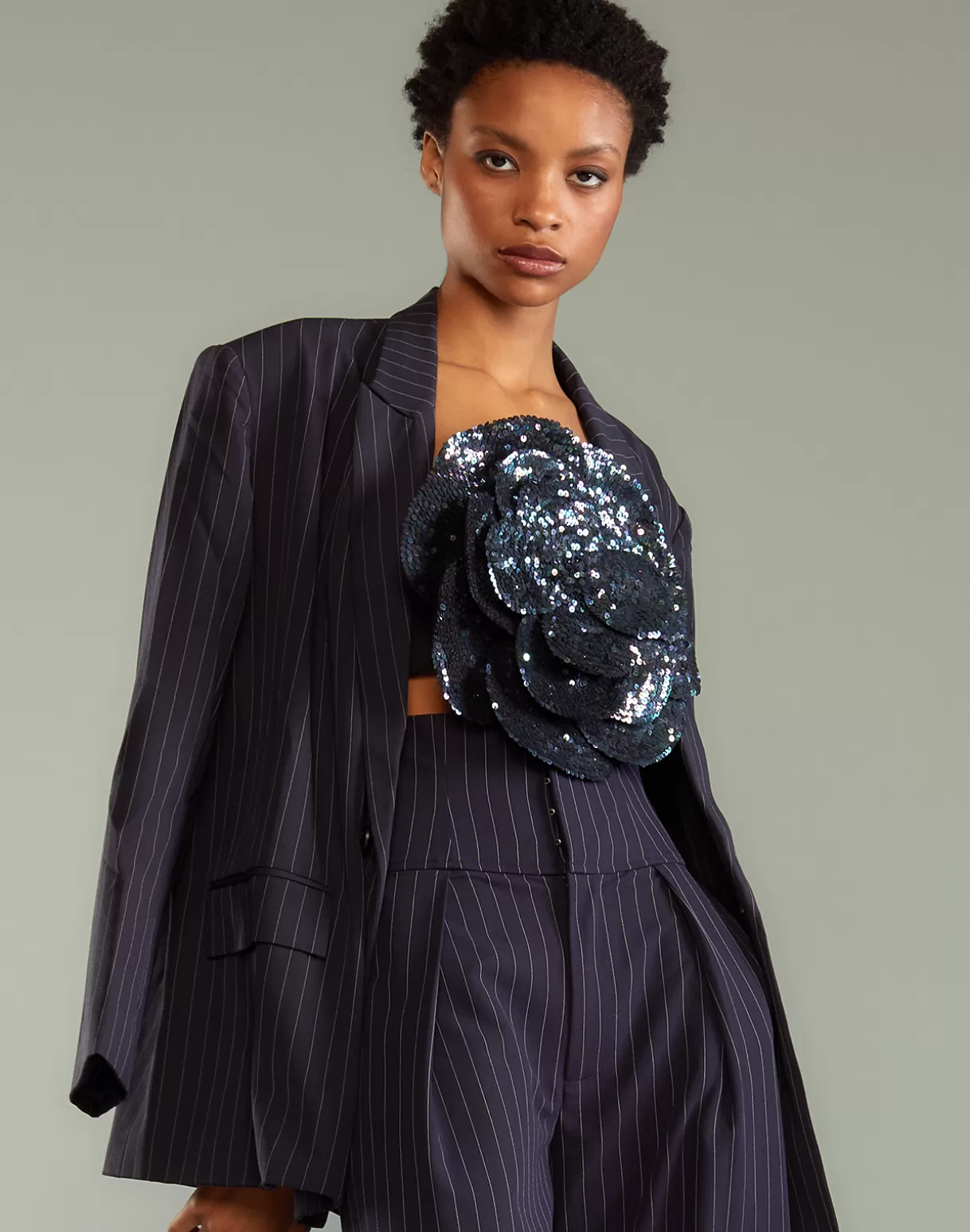 Tops | Jackets & Coats-Cynthia Rowley Pinstripe Blazer Navy