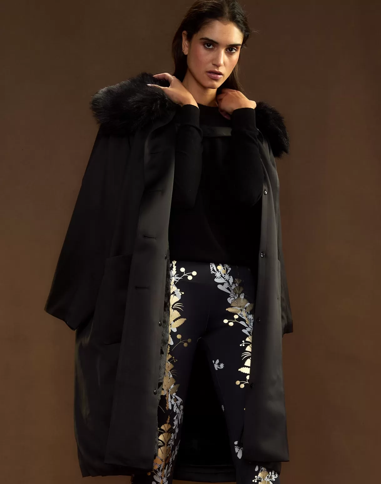 Jackets & Coats-Cynthia Rowley Polished Coat BLACK