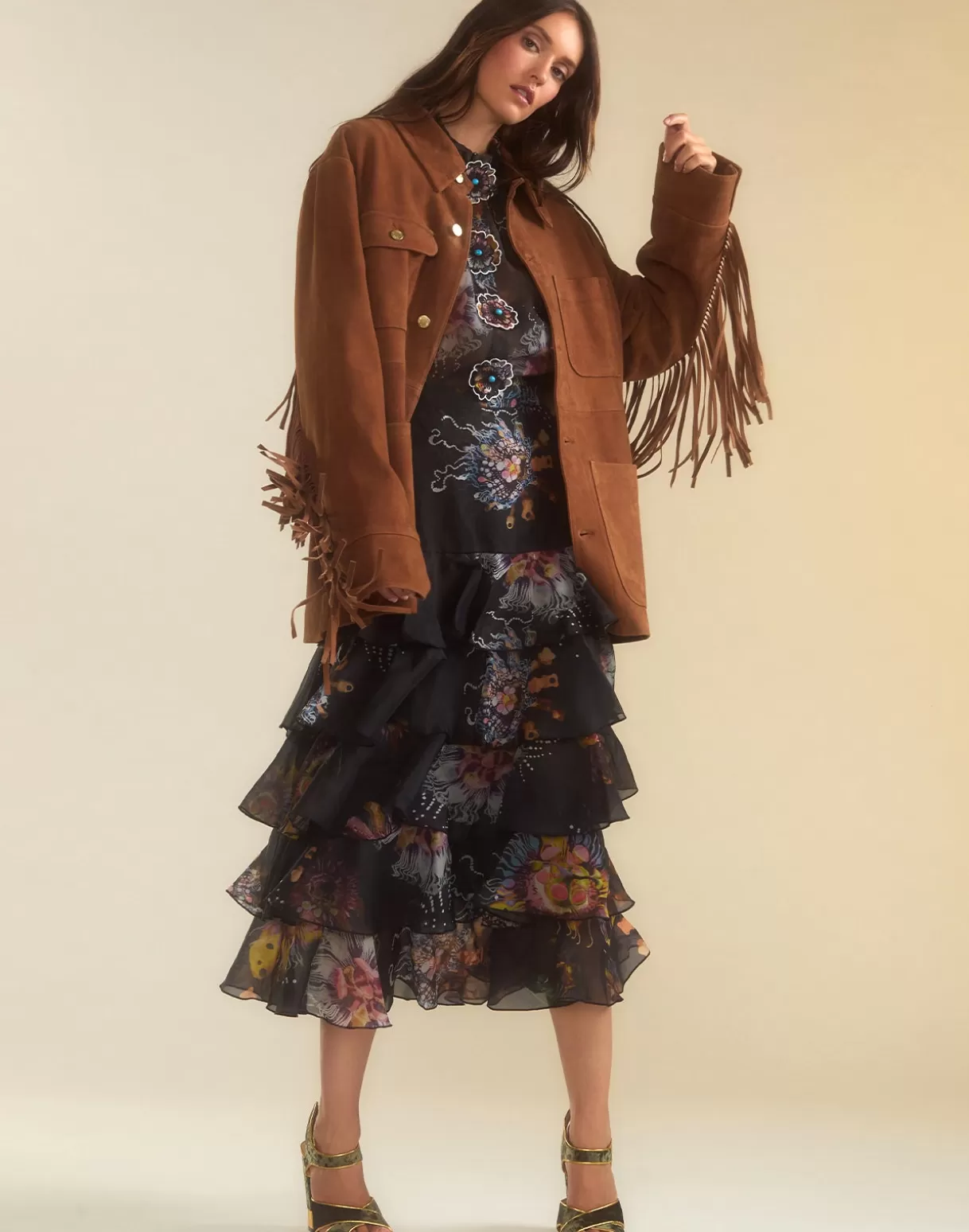 Bottoms-Cynthia Rowley Prim Silk Organza Skirt BLKFL