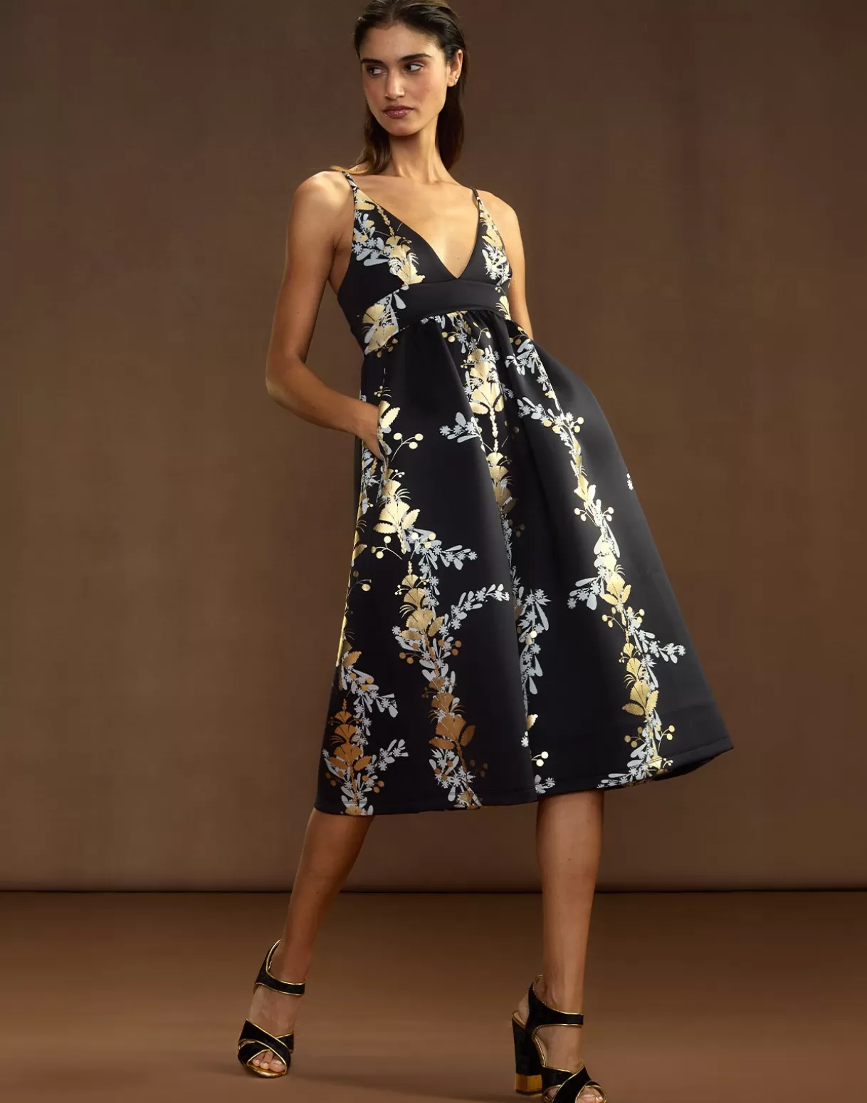 Dresses-Cynthia Rowley Pure Gold Bonded Dress BLKGD