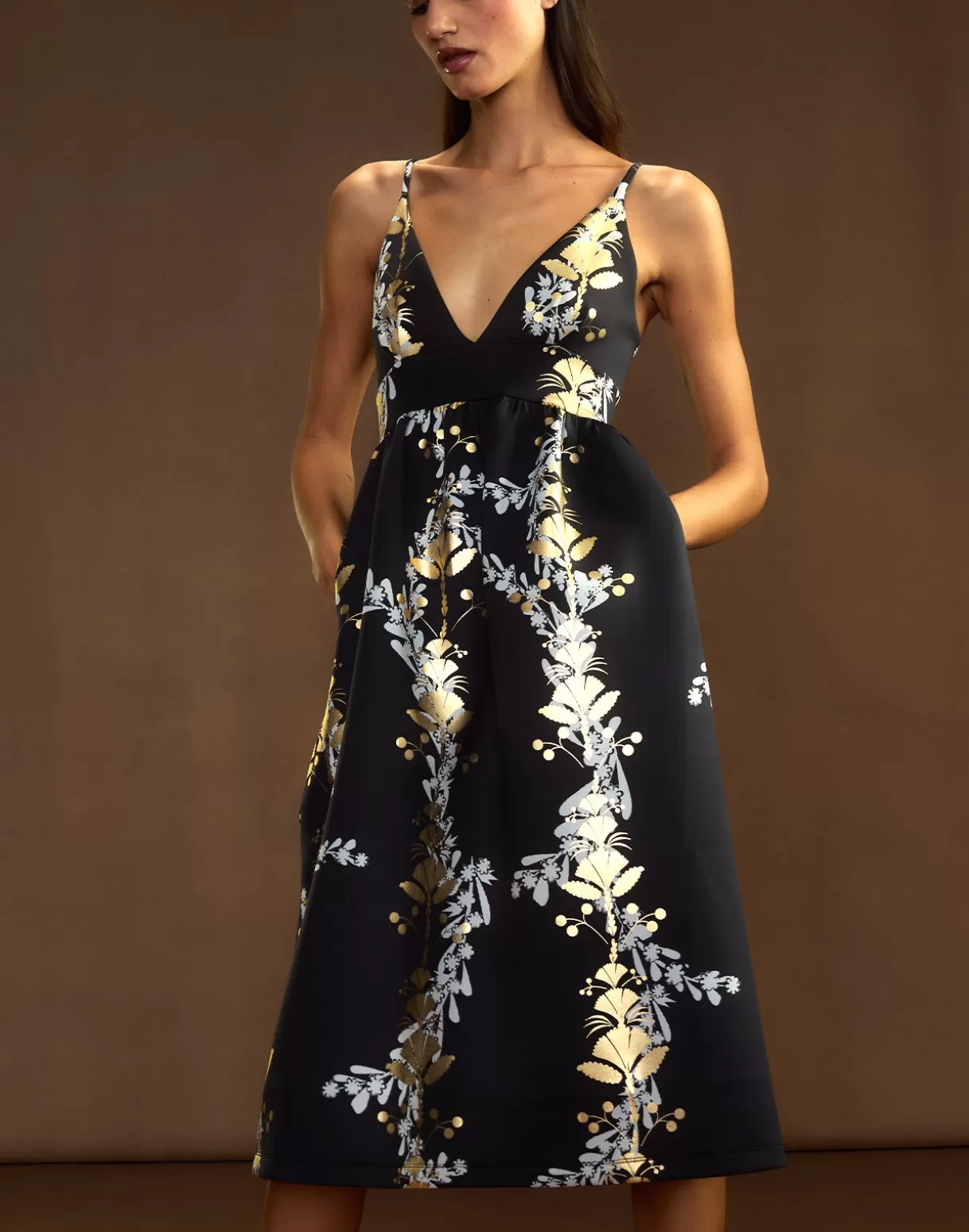Dresses-Cynthia Rowley Pure Gold Bonded Dress BLKGD