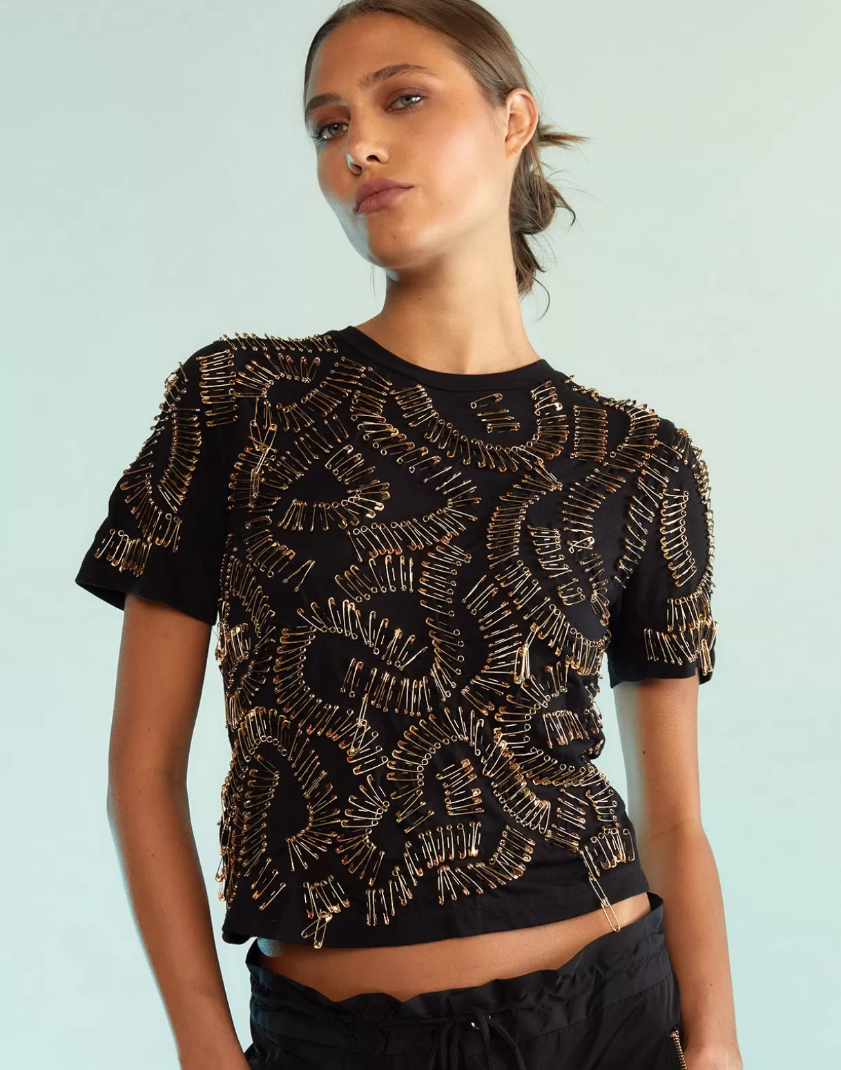 Tops-Cynthia Rowley Safety First Tee BLACK