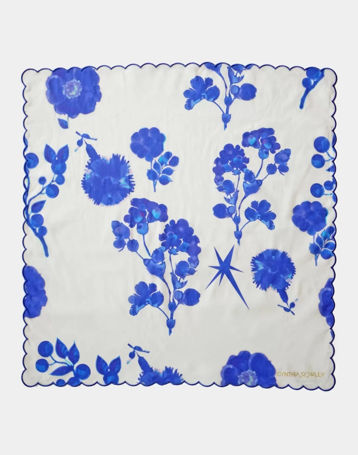 Home-Cynthia Rowley Scallop Embroidered Edge Dinner Napkin WTBLU