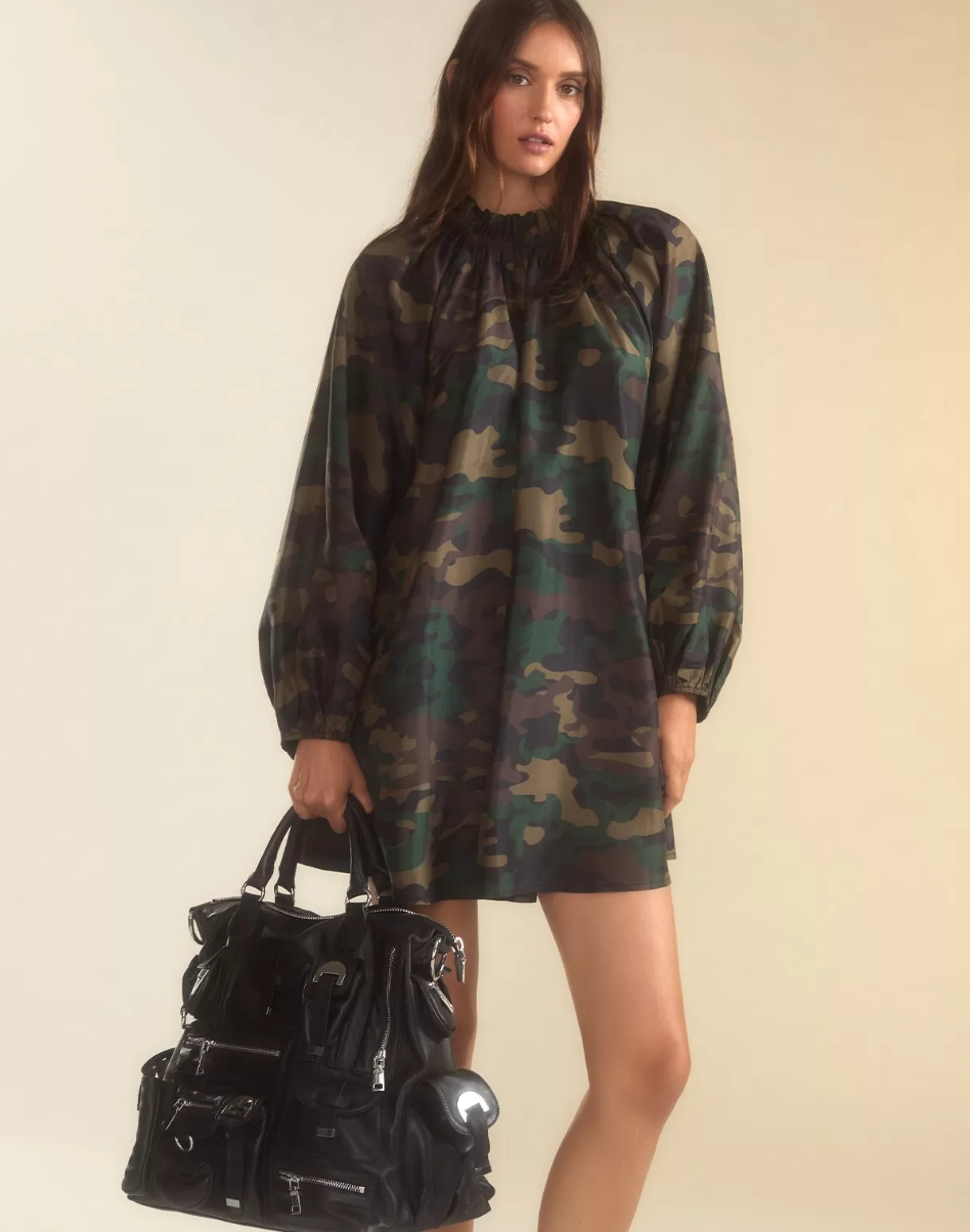 Dresses-Cynthia Rowley Second Nature Silk Taffeta Dress GRNCAM